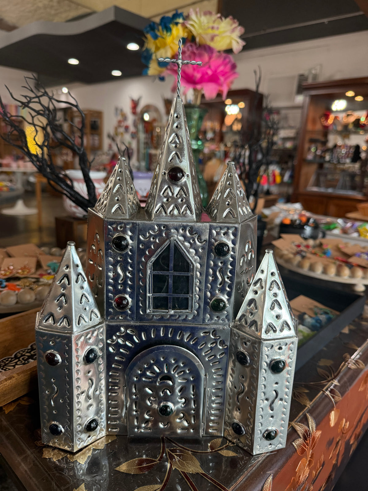 Metal Tin Church Votive Holder - Mexico