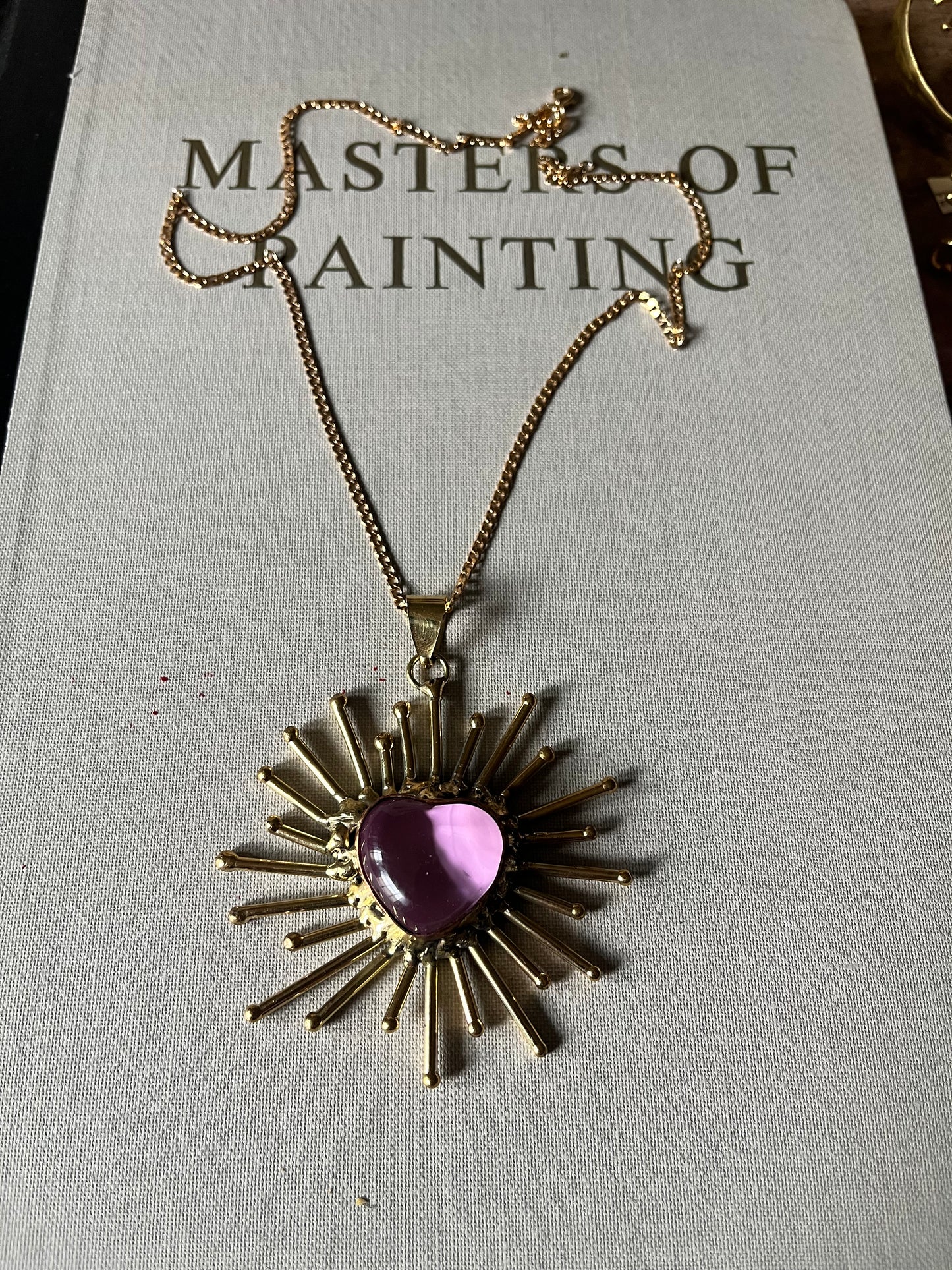 Sun Burst Pink Pendent Necklace - San Miguel de Allende
