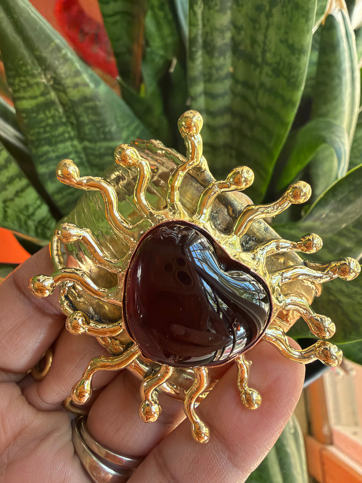 New Red Sacred Heart Sunburst Cuff