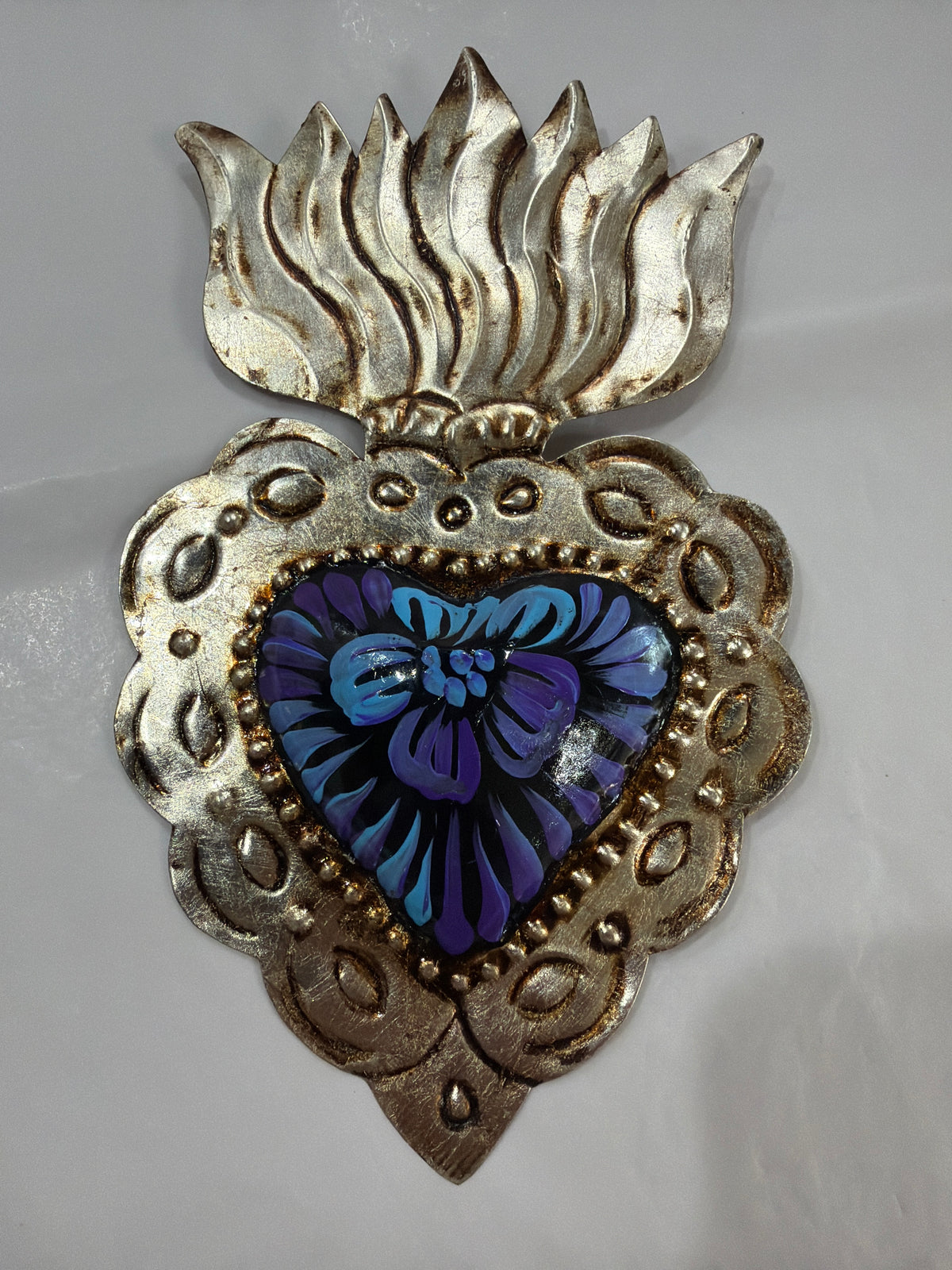 New Deep Colors Sacred Heart Antique Silver