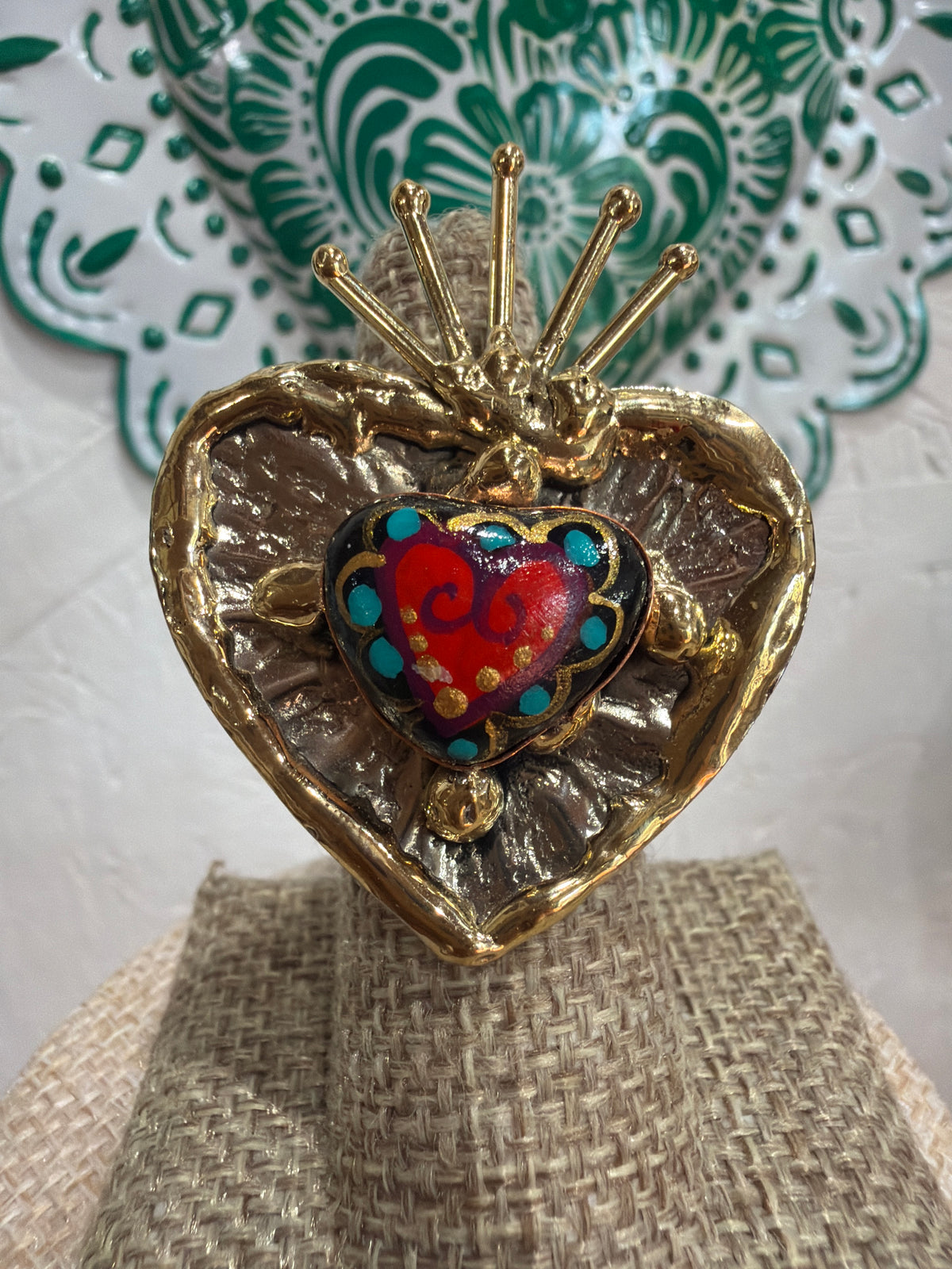 Sacred Heart Hand Painted Rings