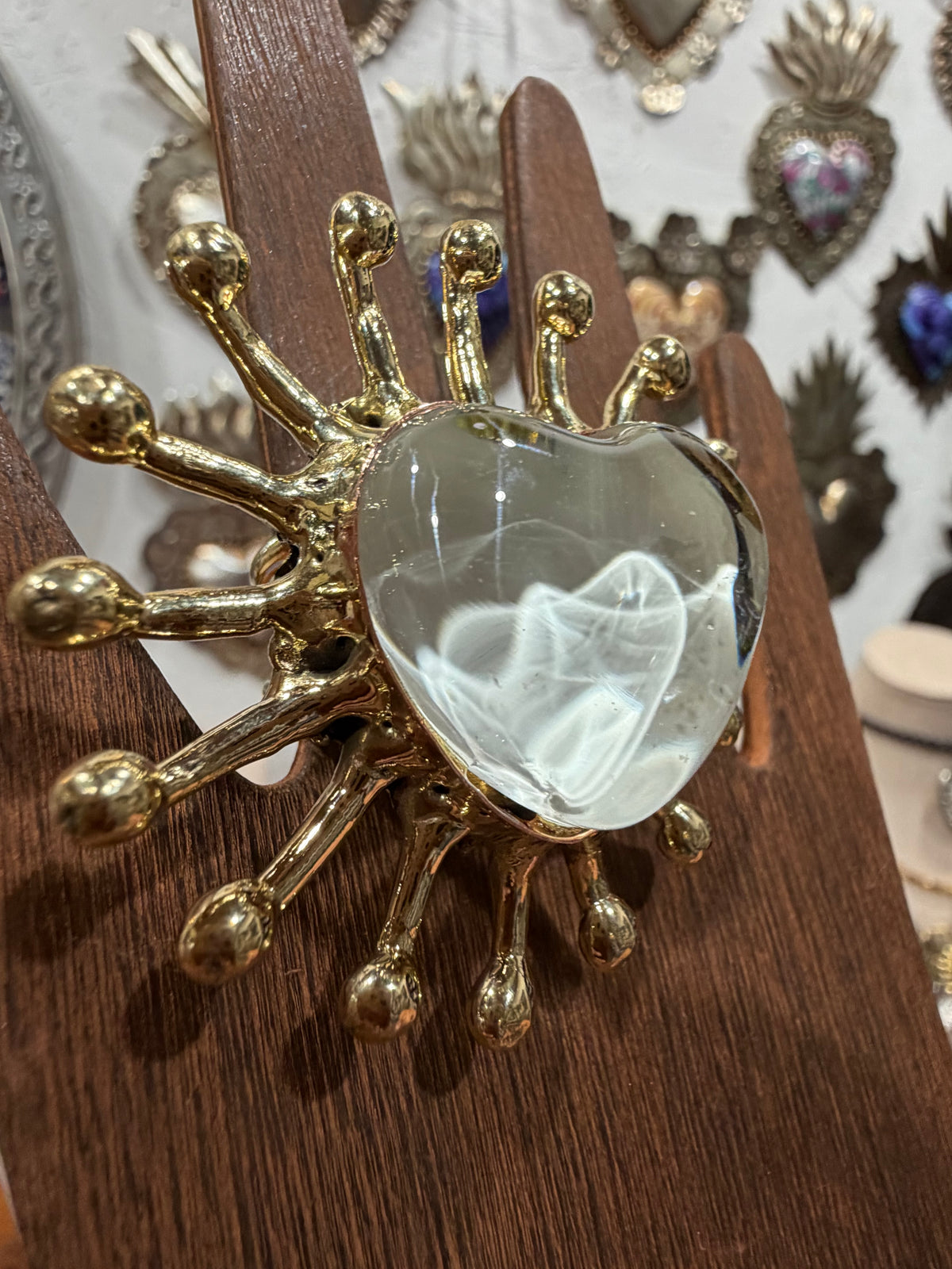 New White Sacred Heart Ring