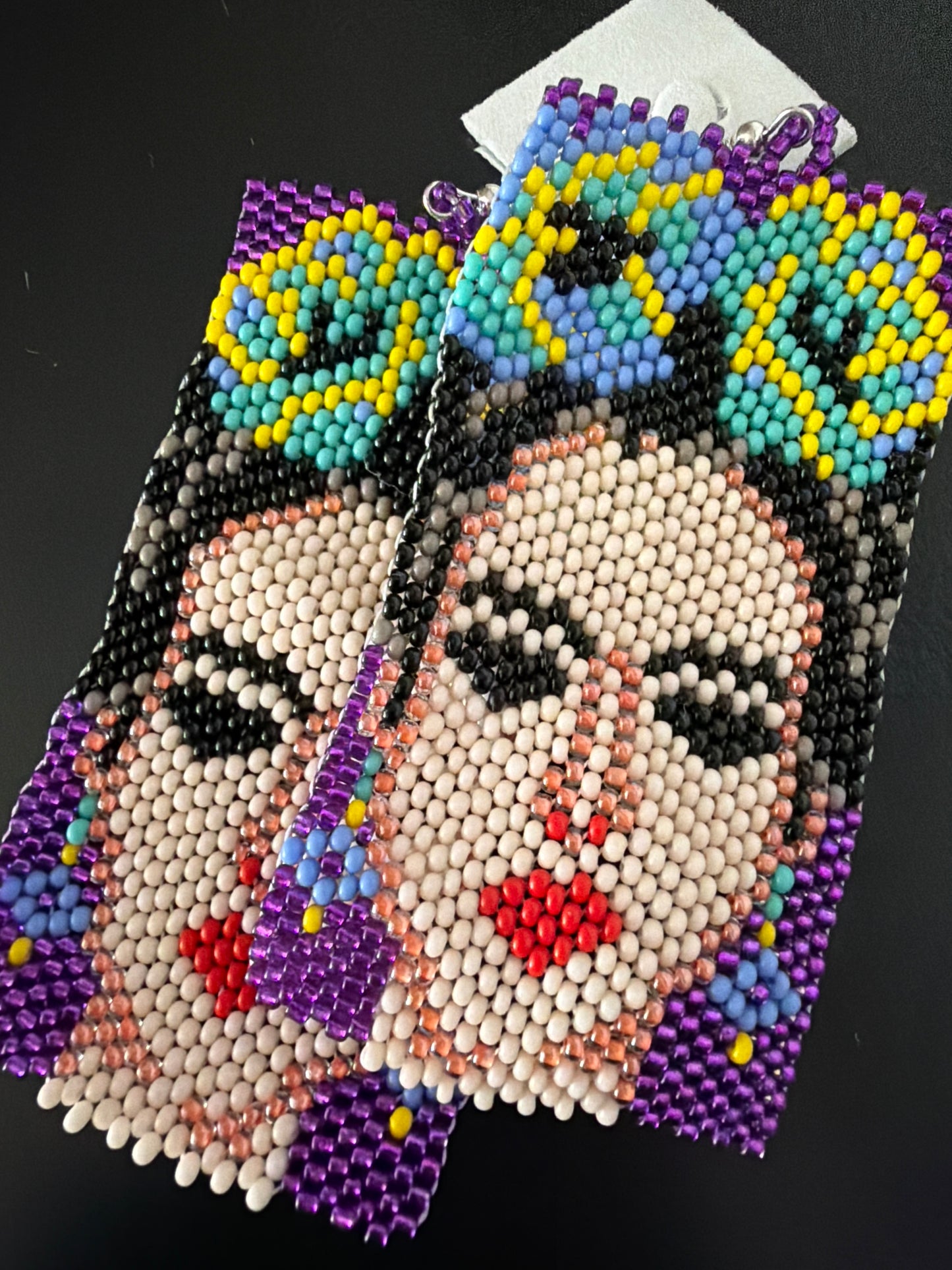 Handmade Beaded Earrings – Frida Kahlo Inspired