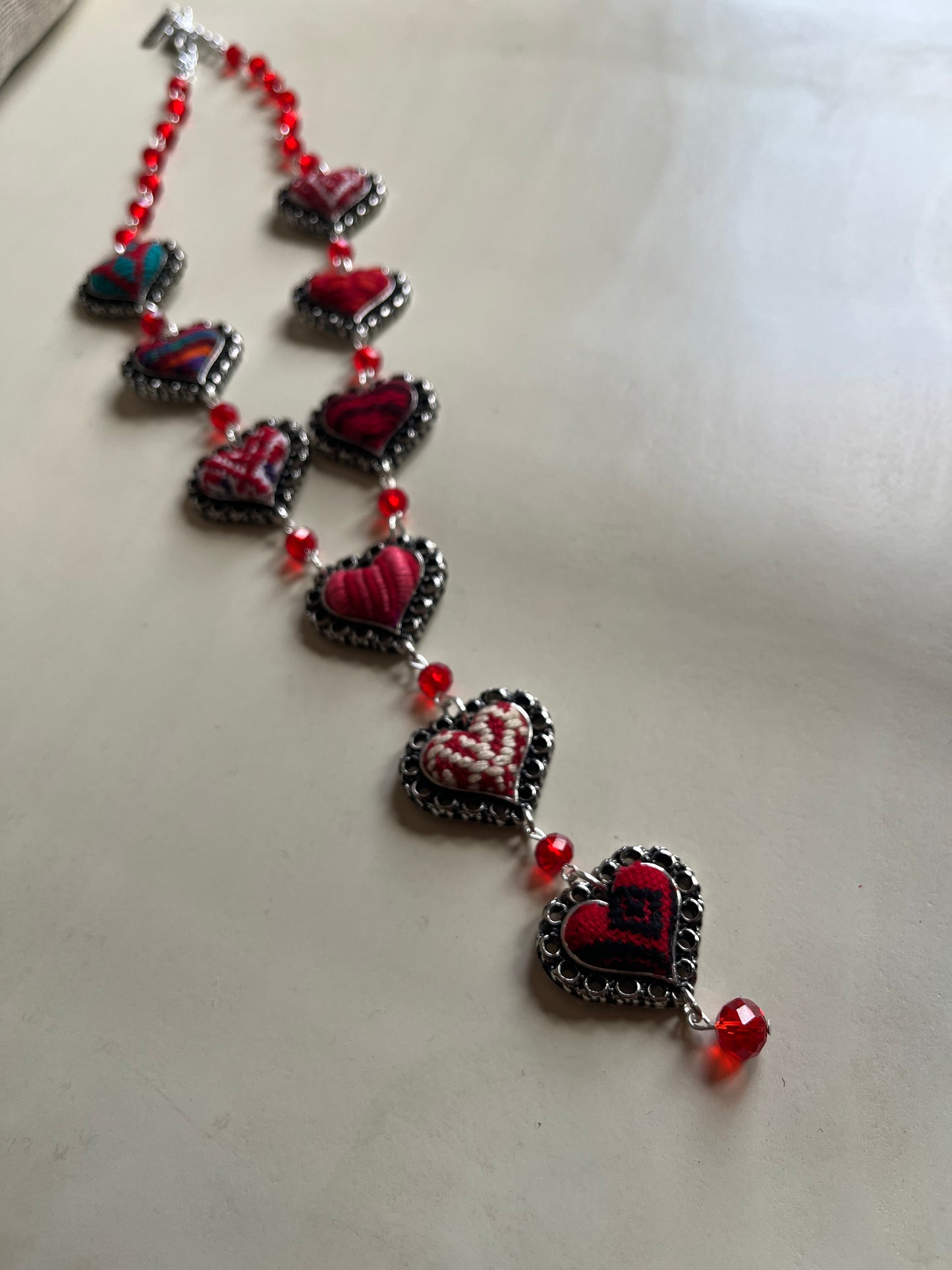 Embroidery Sacred Heart Necklace