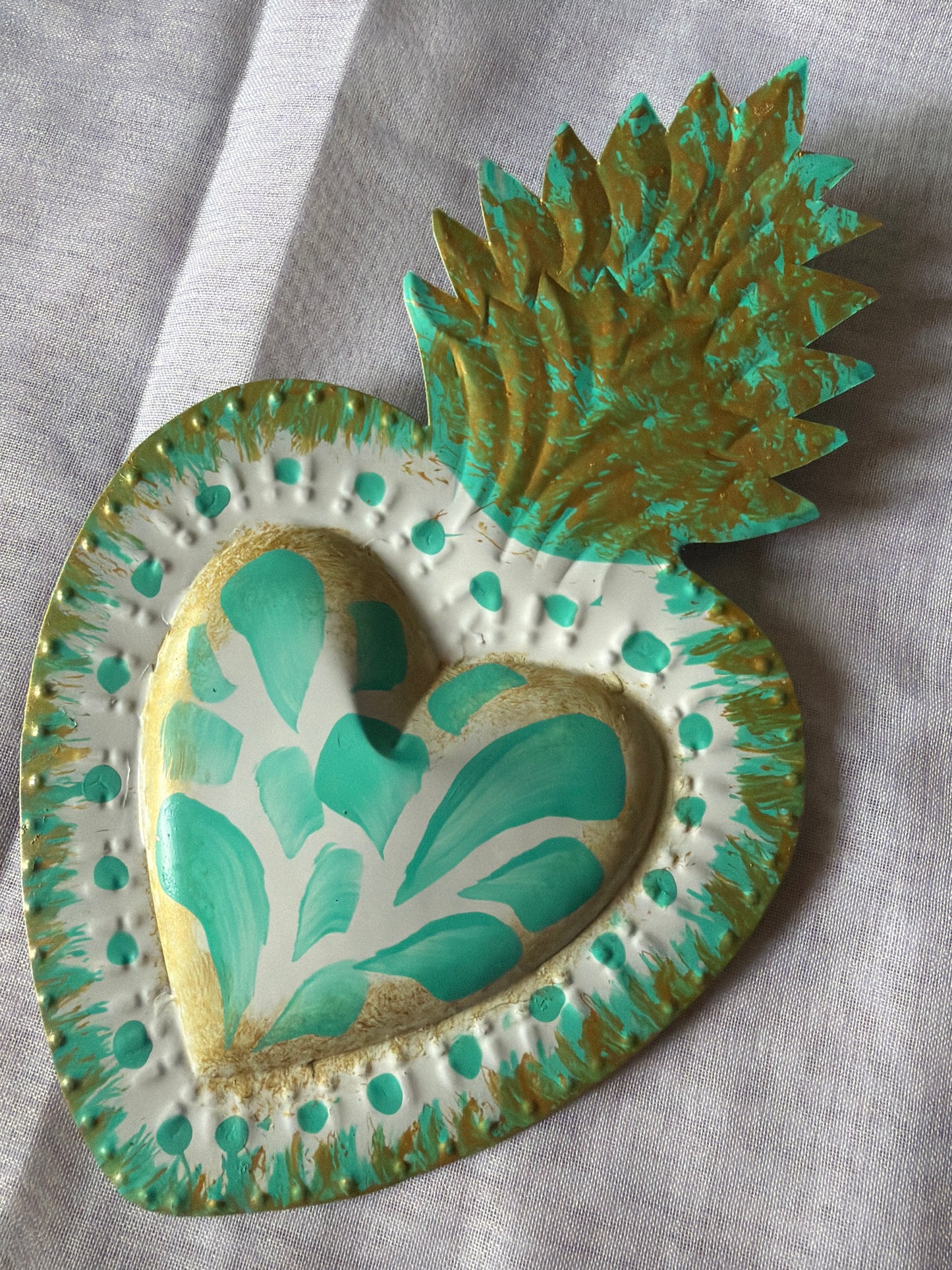Teal Otomi Sacred Heart - Tin