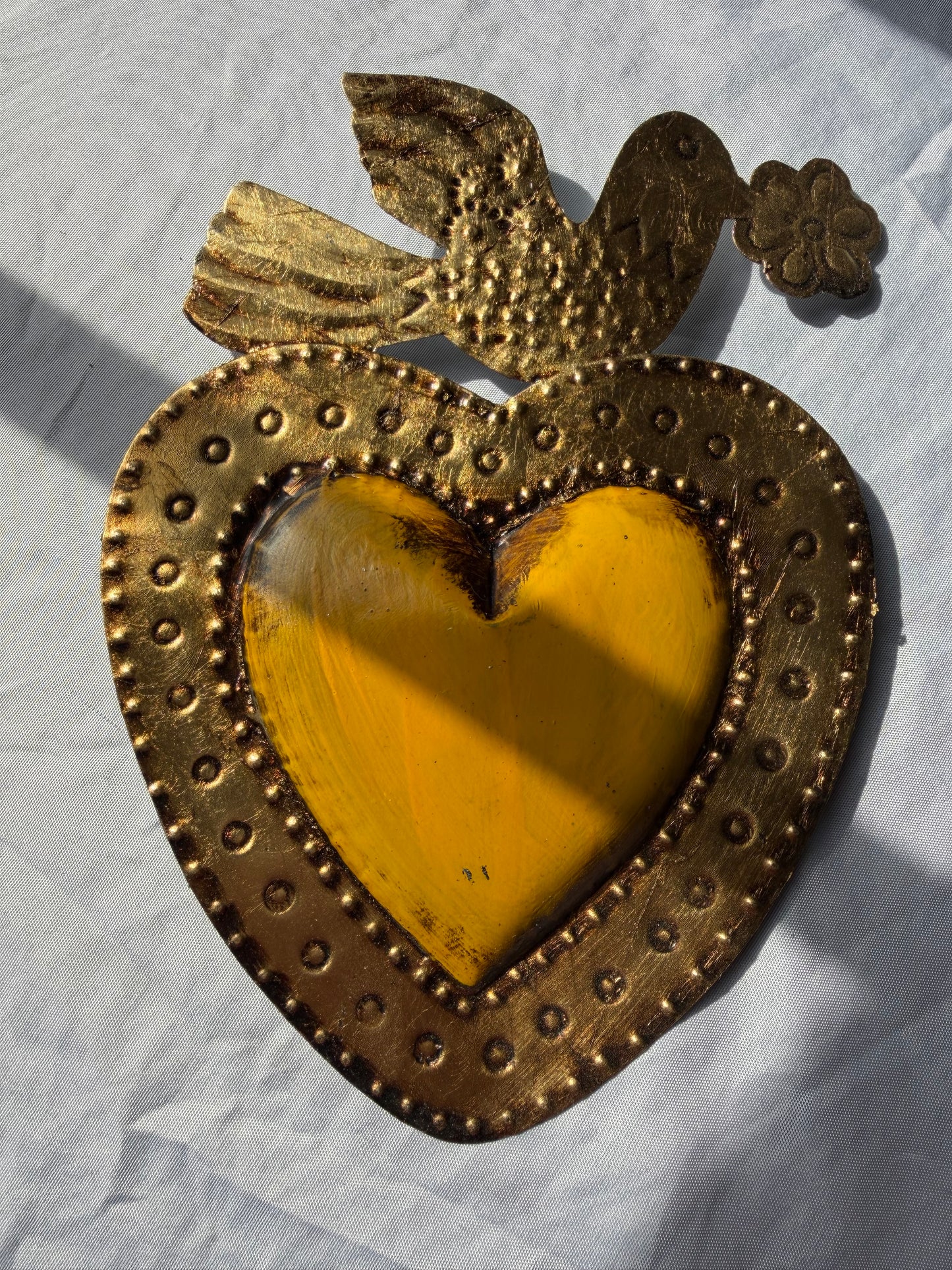 Dove Gold Silver Leaf Sacred Heart