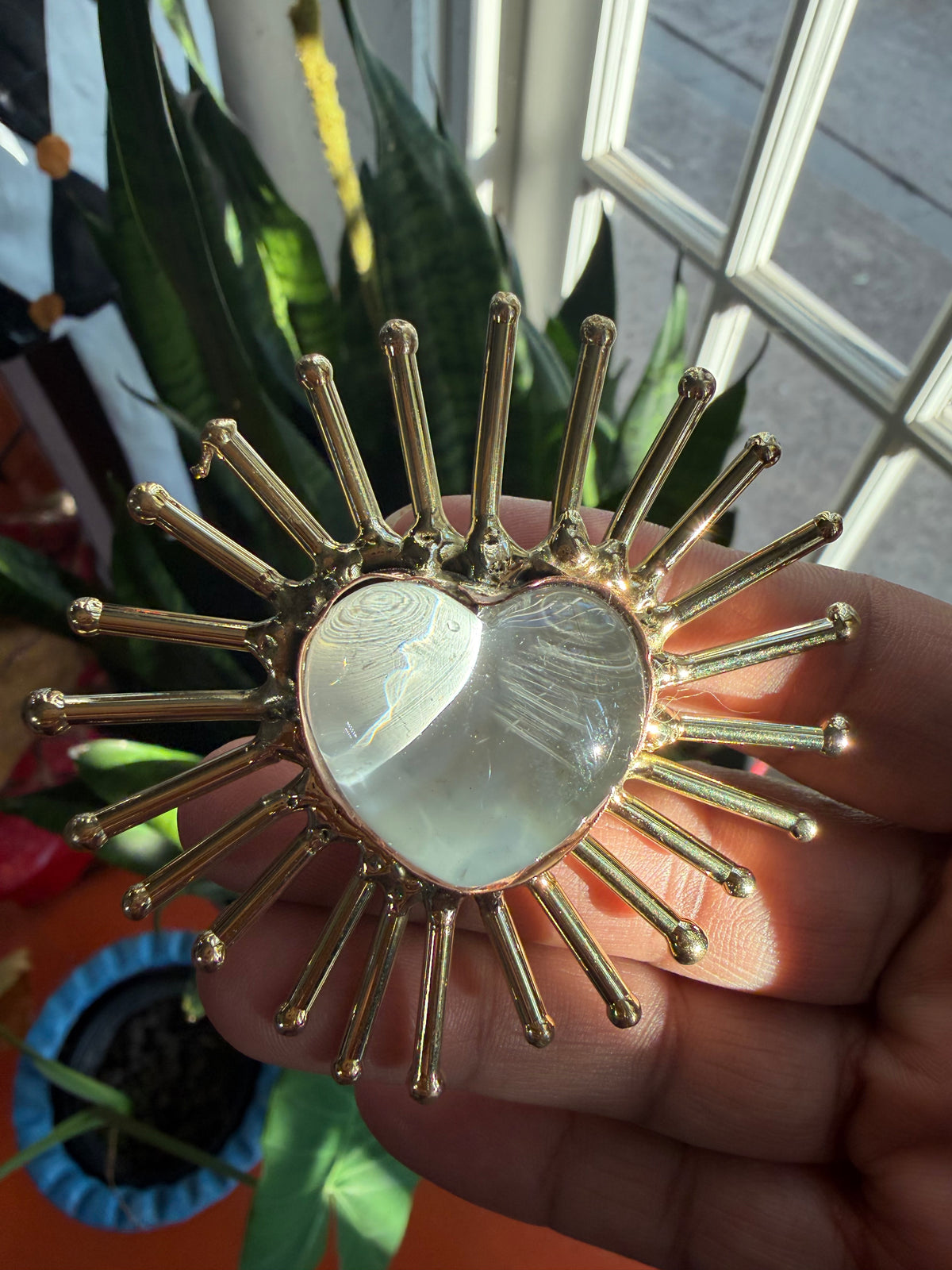 New White Sunburst Ring