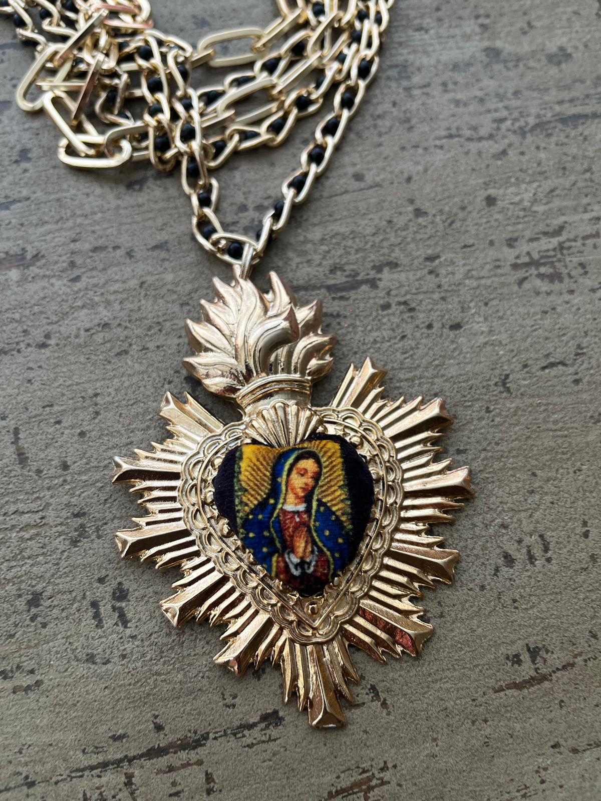 Preorder - La Virgen de Guadalupe Gold Plated Multi-Layer Necklace