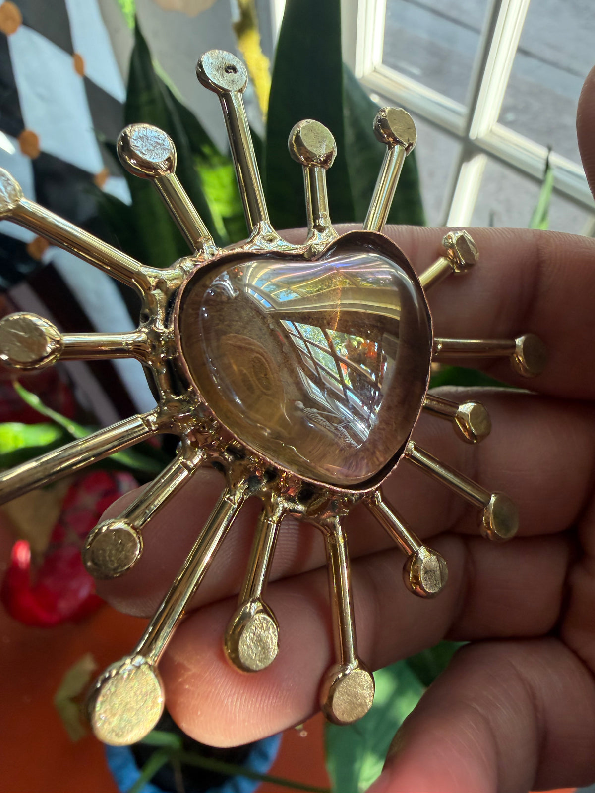 New Iridescent Corazon Sunburst Ring