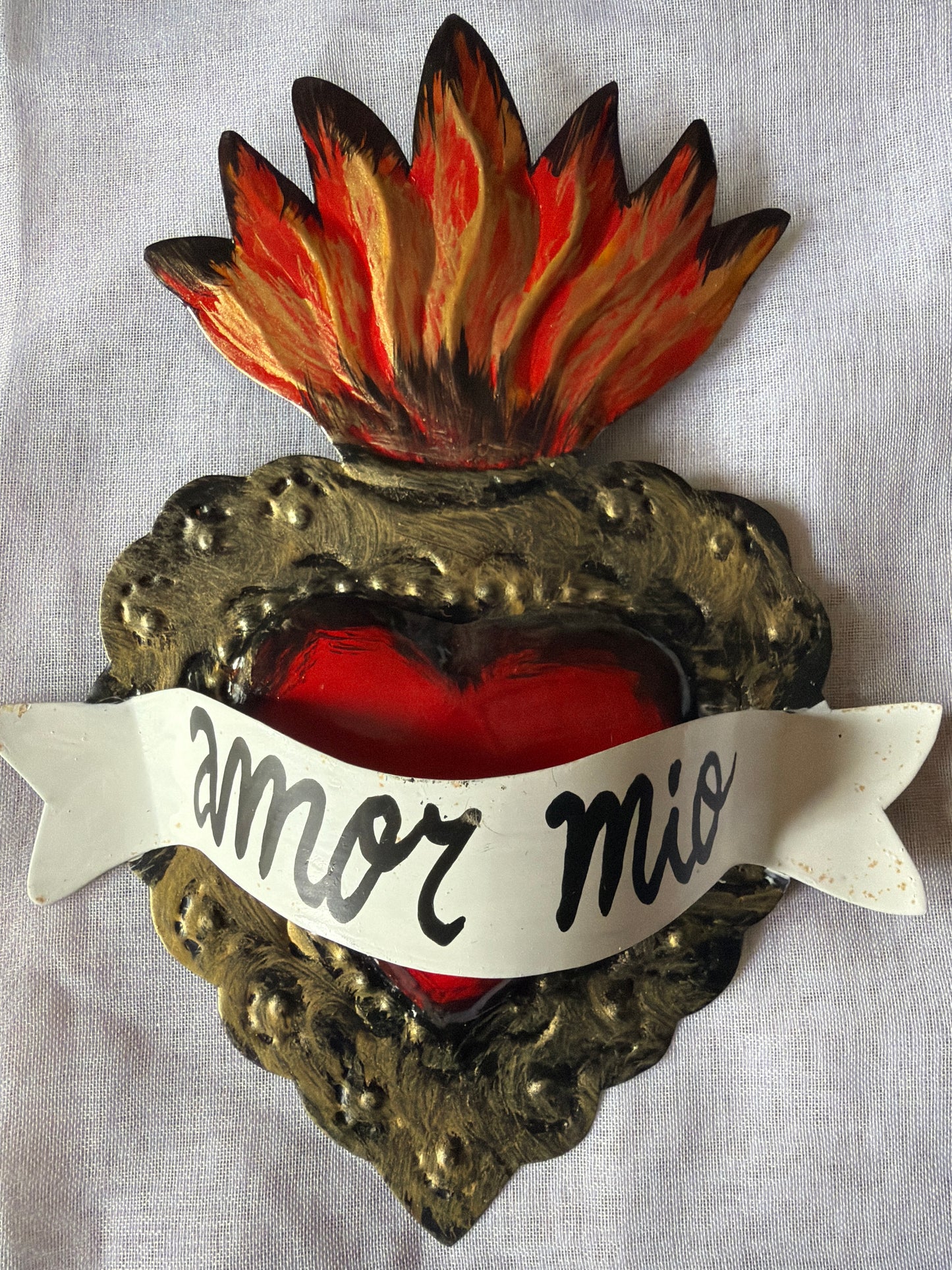 Milagro Phrase Sacred Heart Wall Decor - Tin