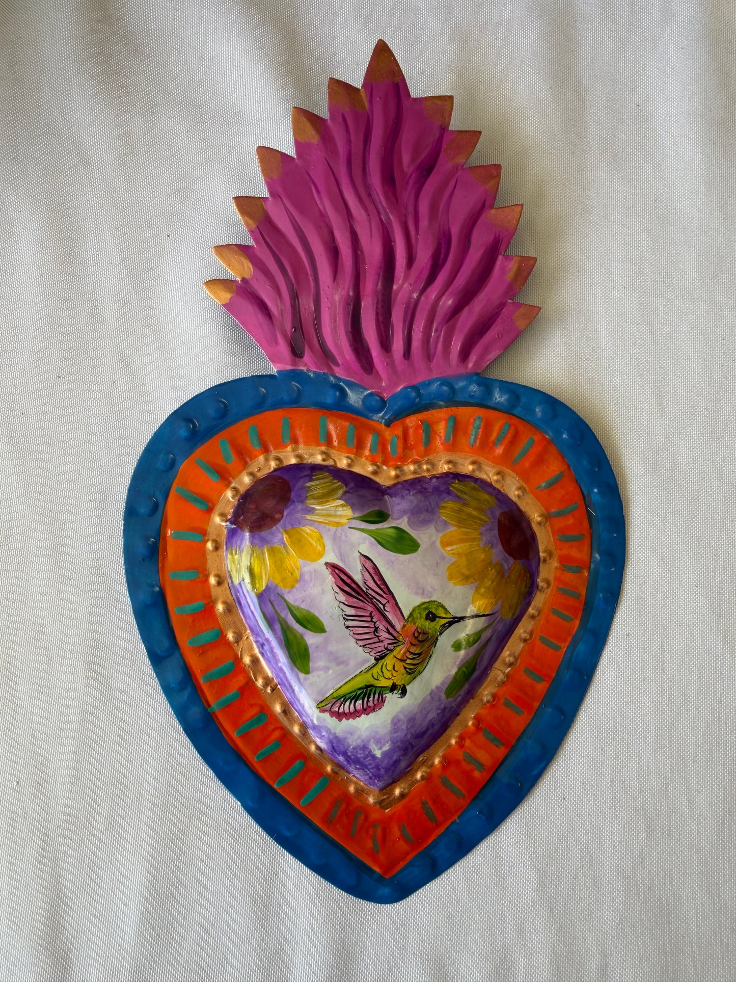 Colibri Hummingbird Metal Heart