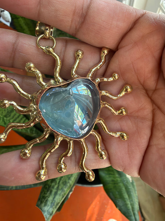 New Sunburst Sacred Heart Pendents