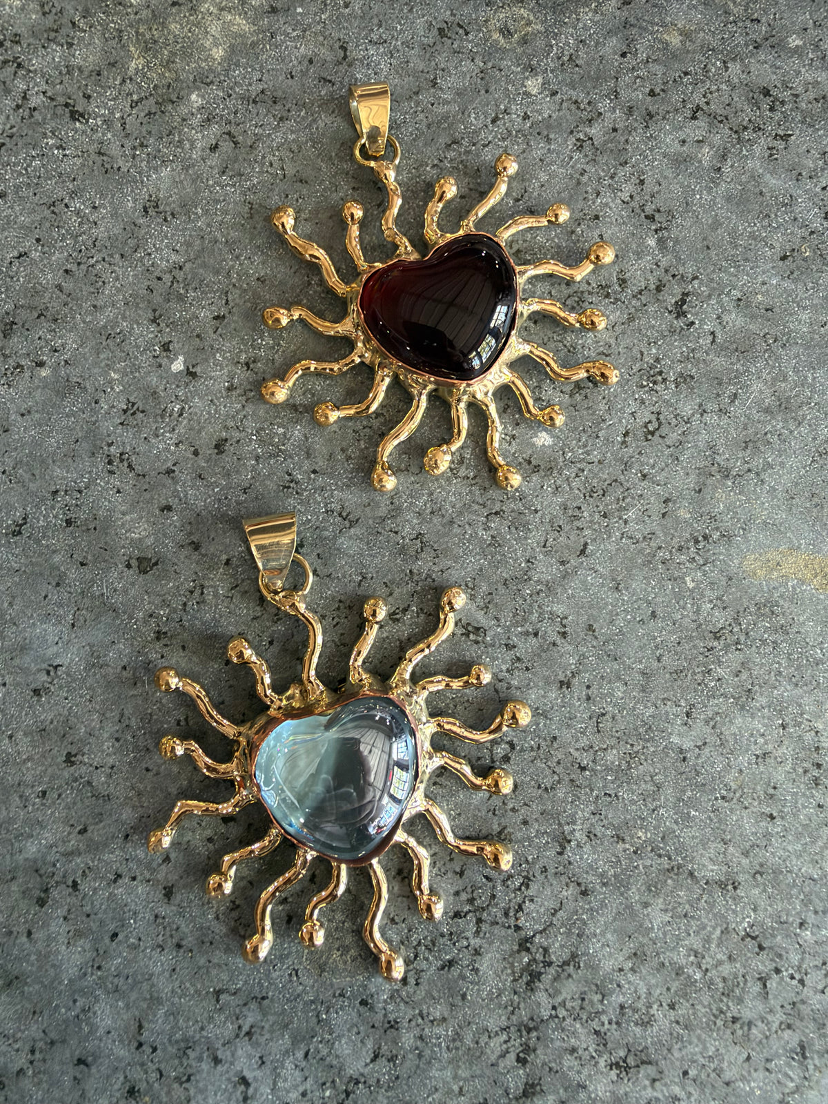 New Sunburst Sacred Heart Pendents