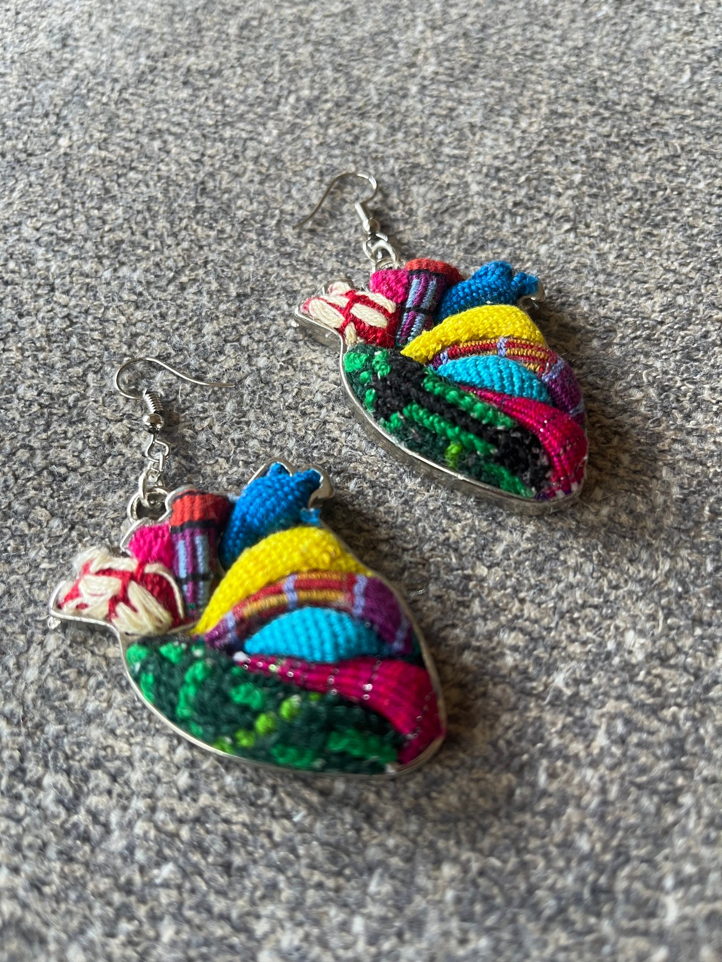 Sagrado Corazón Embroidery Anatomical Earrings