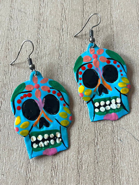 Calavera Tin Earrings – San Miguel de Allende