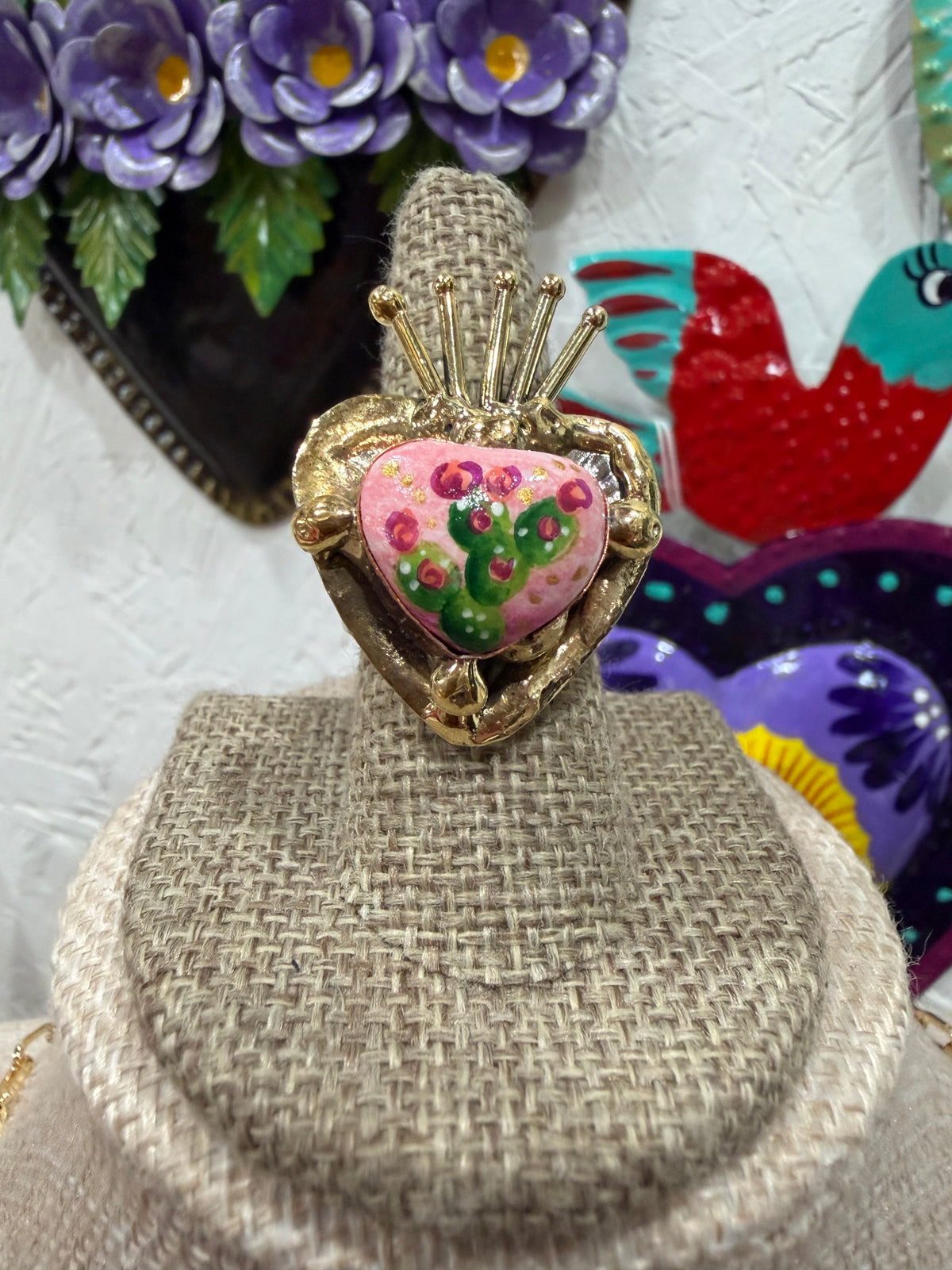Sacred Heart Hand Painted Rings