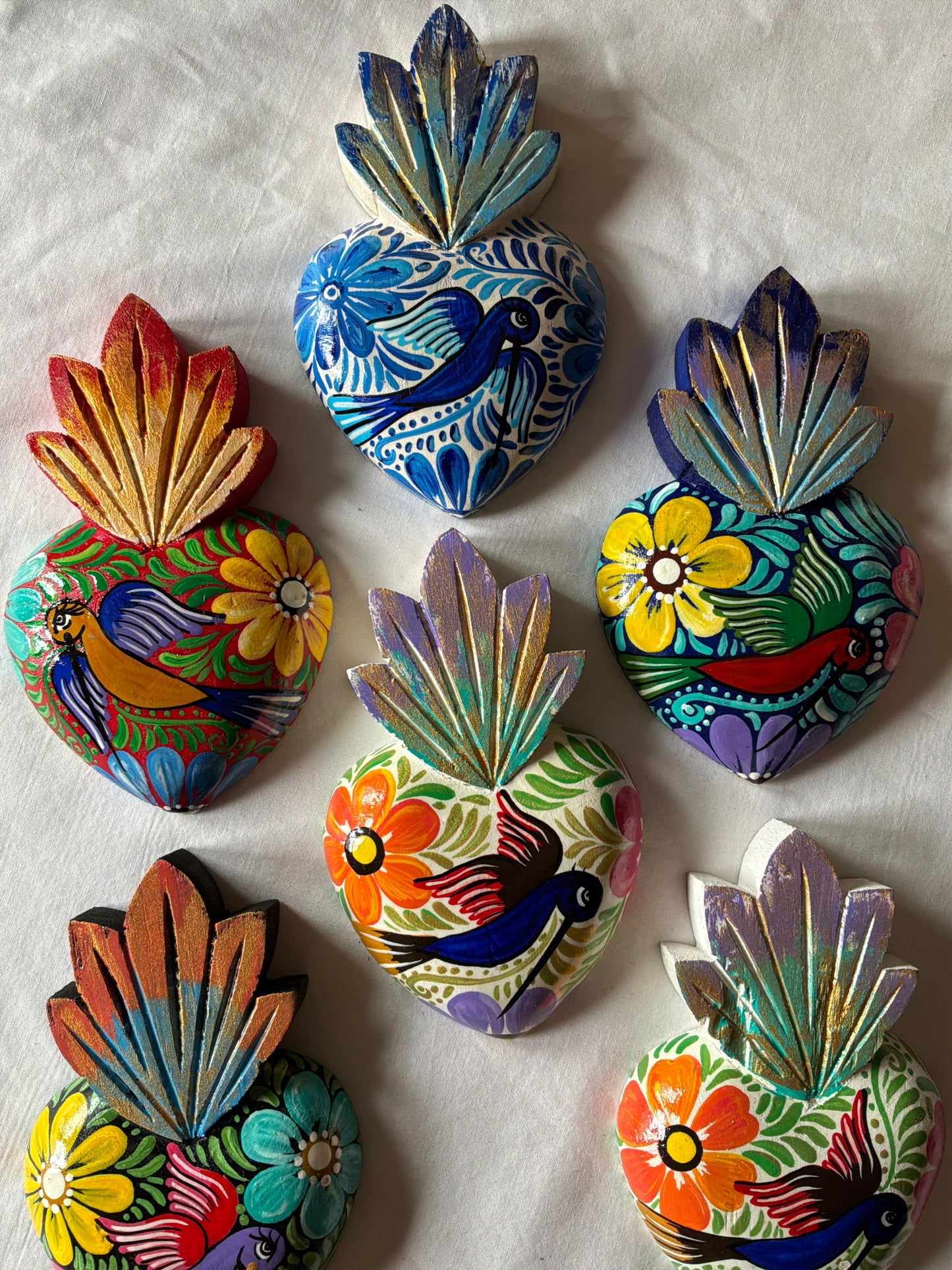 Hand Painted Wood Heart #1