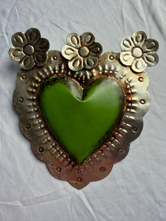 Flower Sacred Heart Antique Finish
