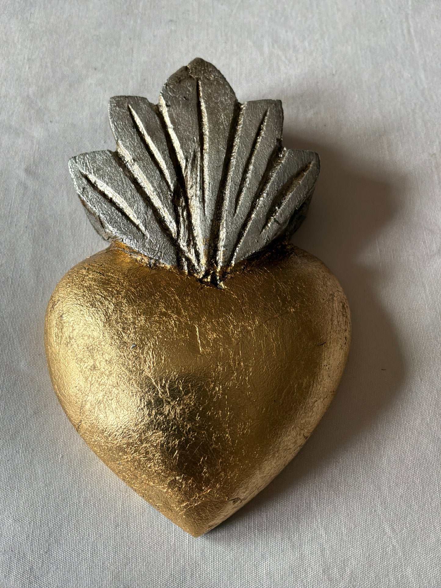 Gold - Silver - Red Leaf Heart