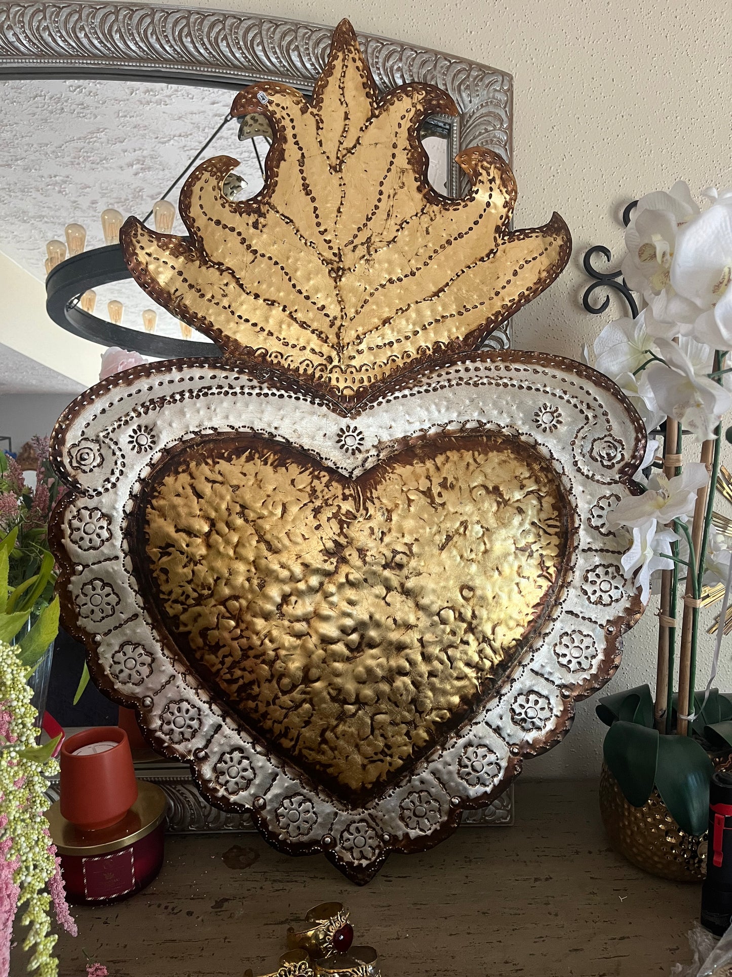 Large Tin Sacred Heart