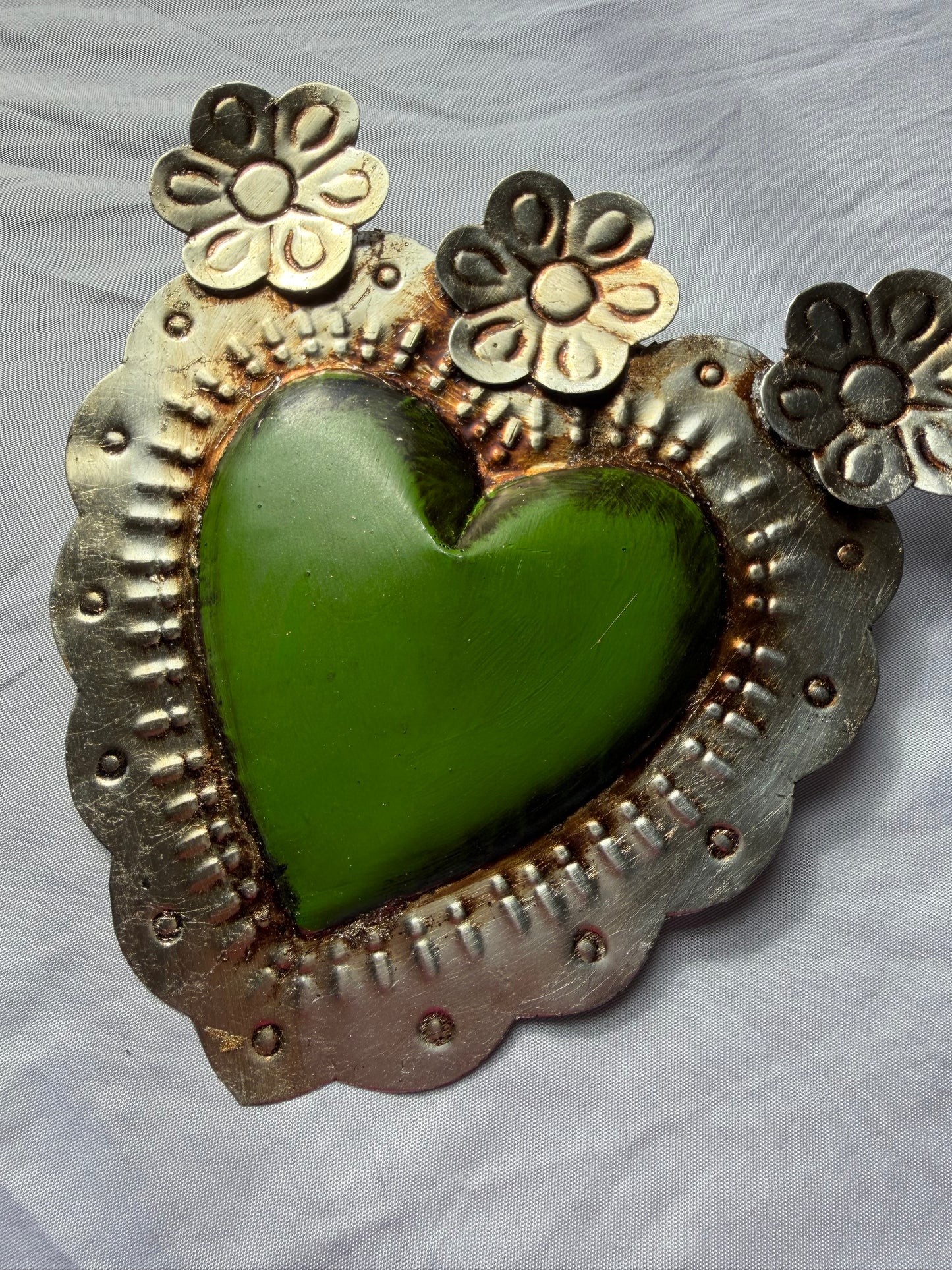 Flower Sacred Heart Antique Finish