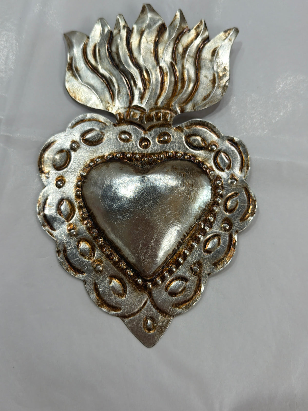 New Sacred Heart Antique Silver