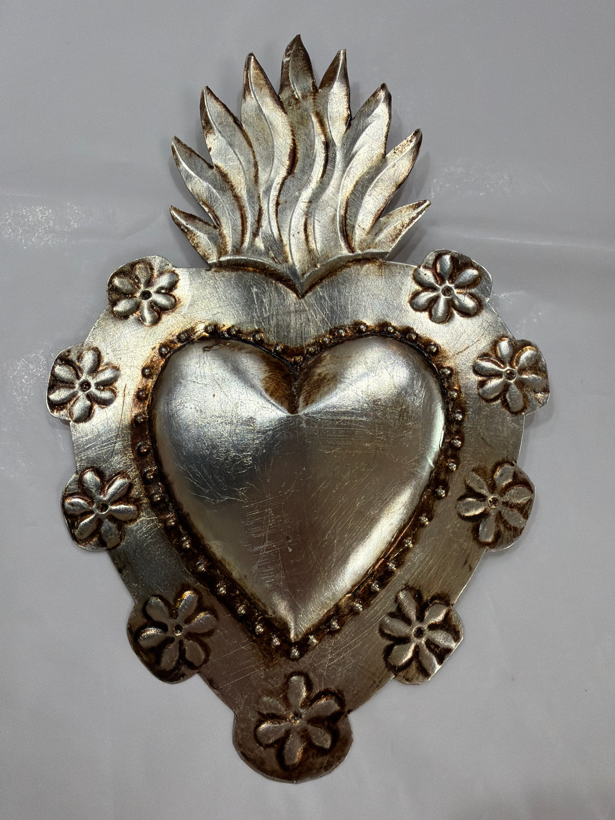 New Sacred Heart Antique Silver