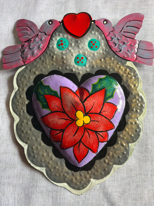 Doble Dove Paloma Hand Painted Heart