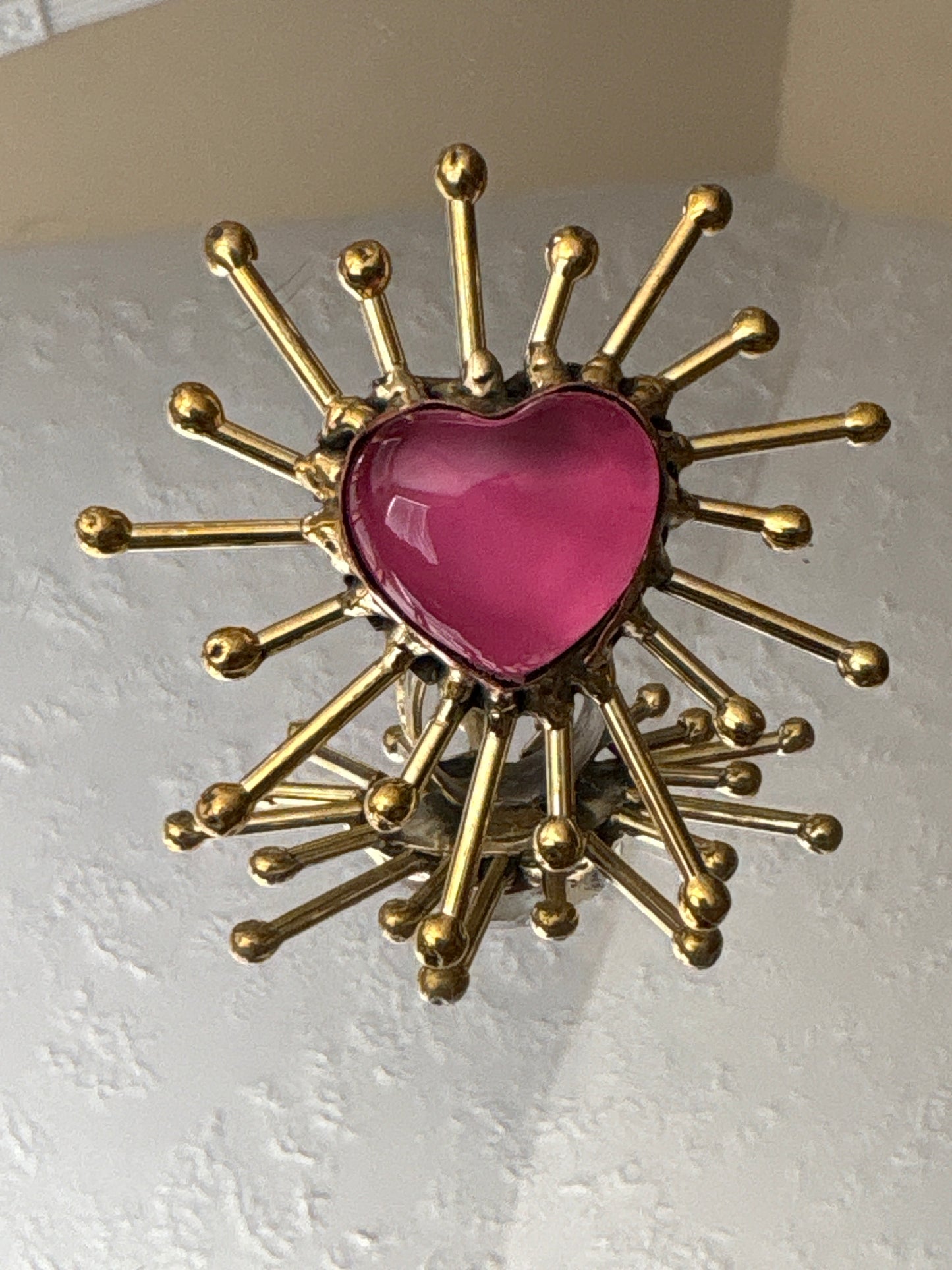 Sunbursts Artisan Ring - Deep Pink