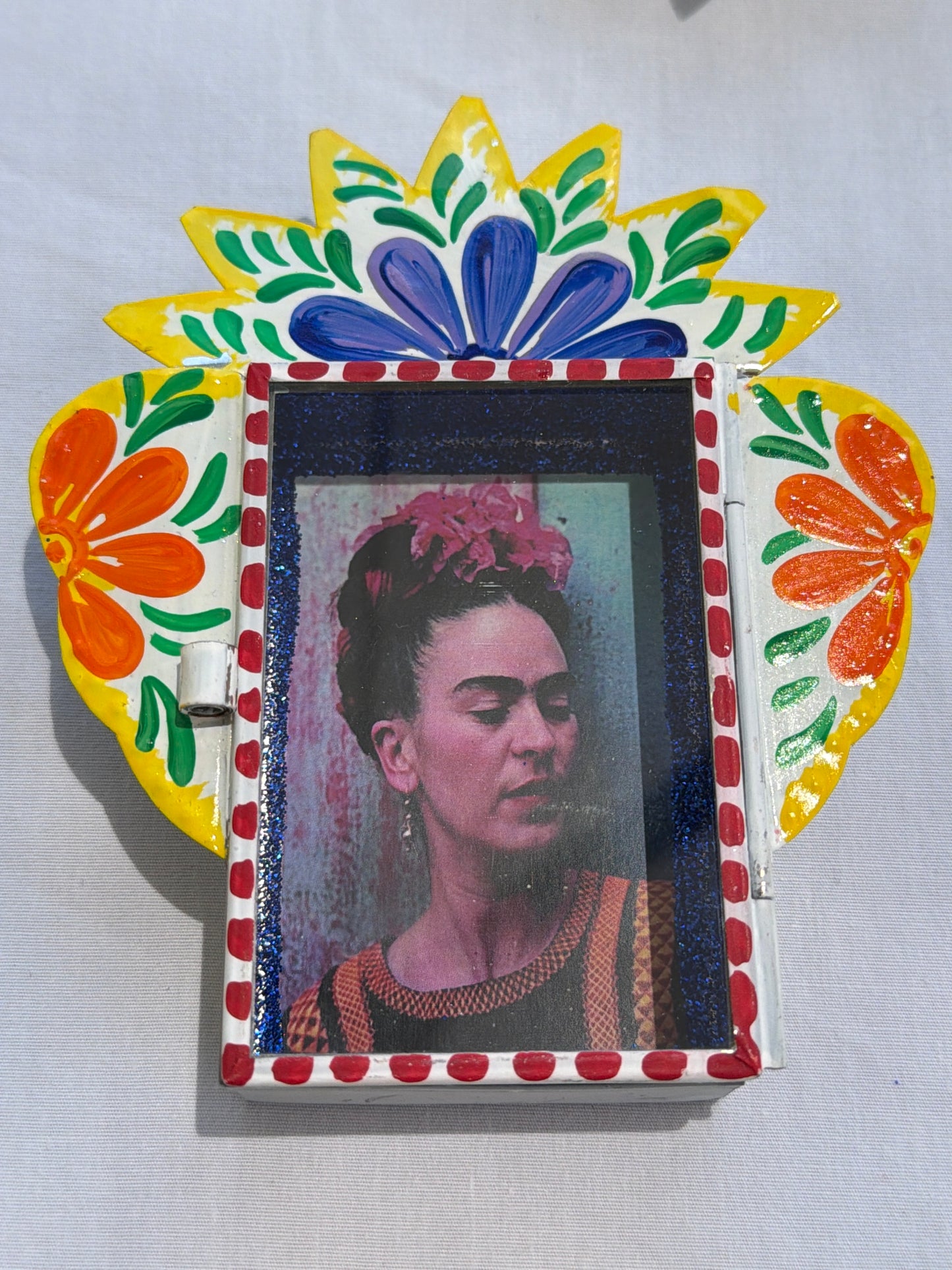 Nicho Shadow Box - Hand-Painted Virgen, Dia de Muertos, Frida Medium