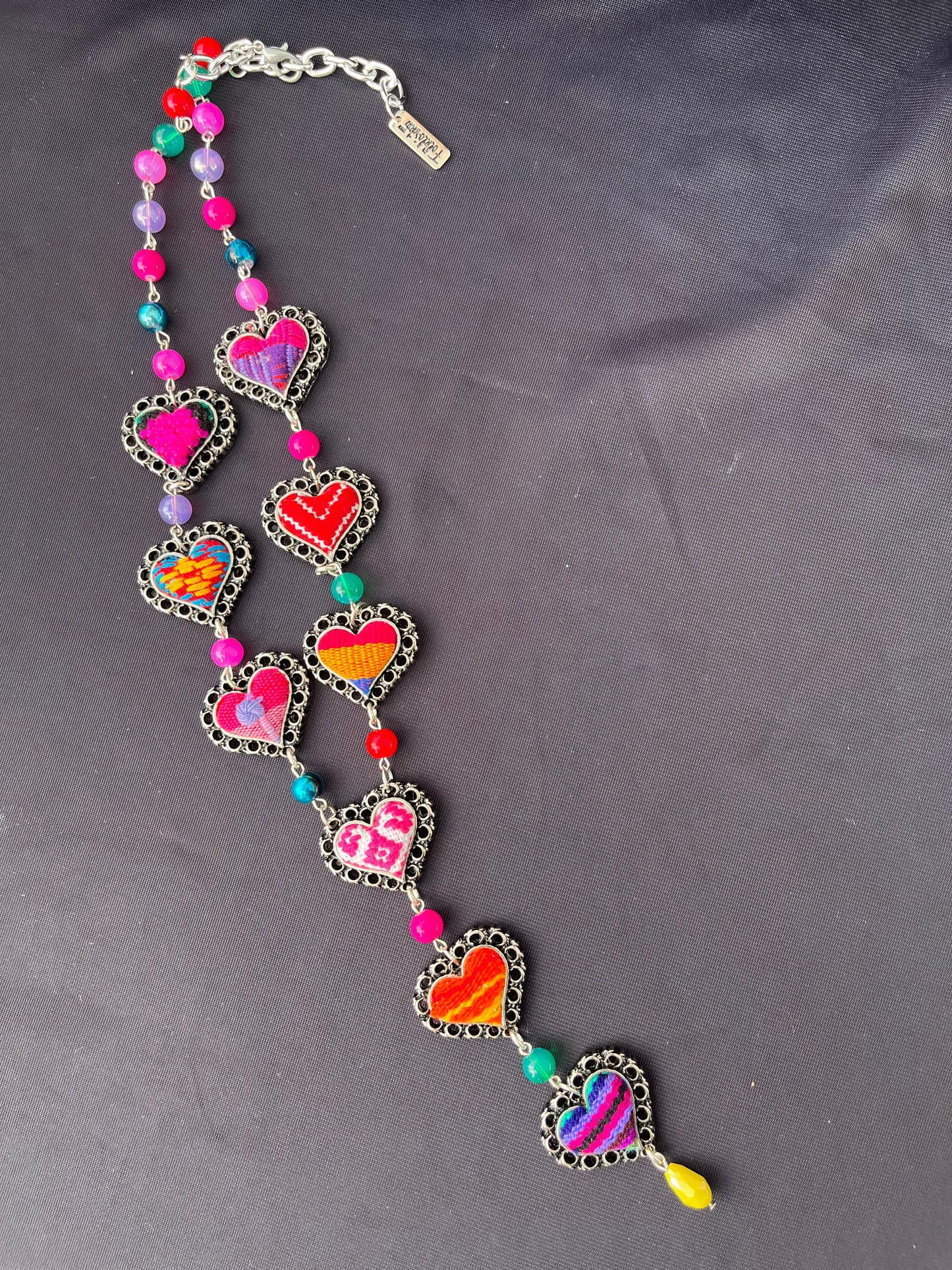 Embroidery Sacred Heart Necklace