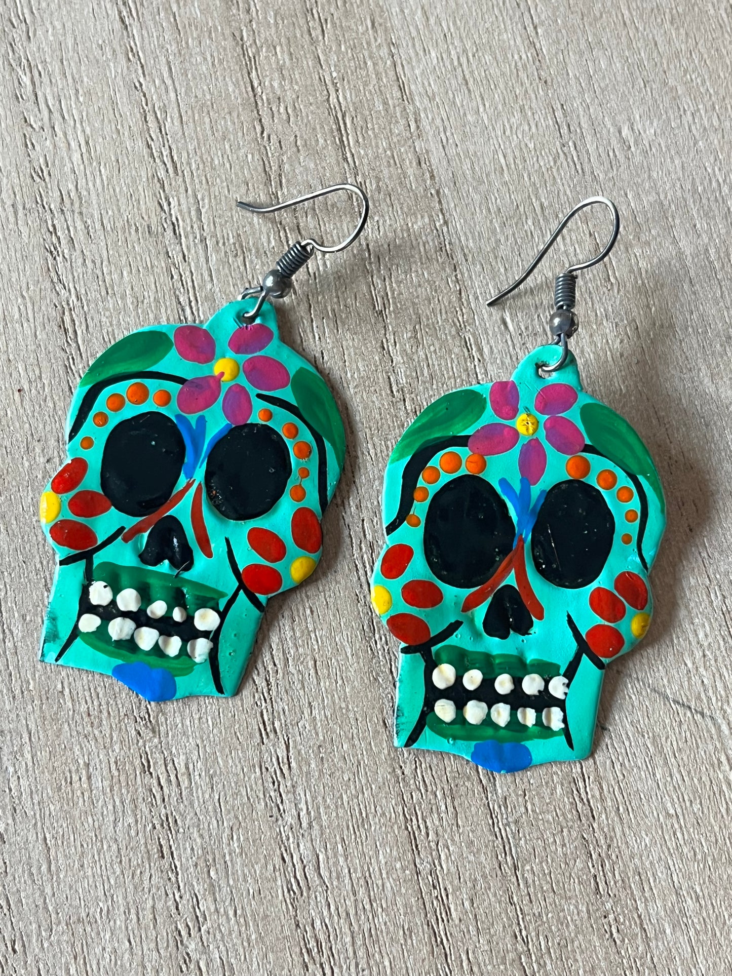 Calavera Tin Earrings – San Miguel de Allende