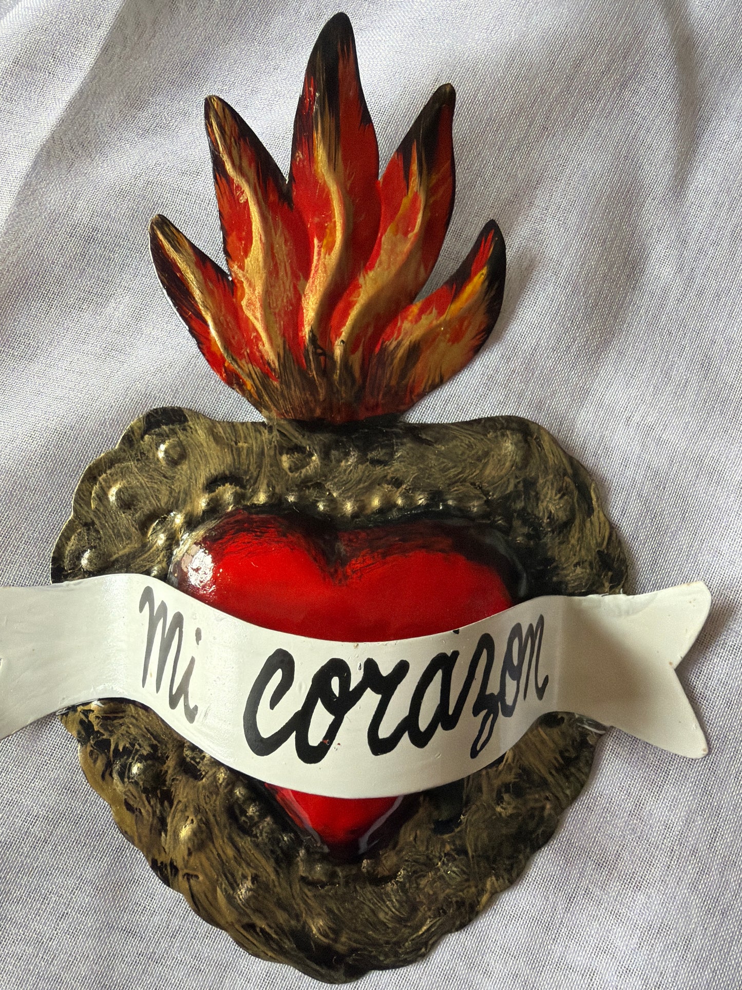 Milagro Phrase Sacred Heart Wall Decor - Tin