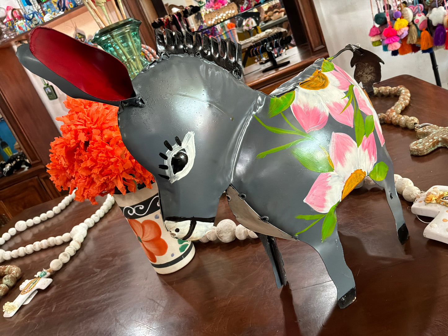 Metal Donkey - Handpainted