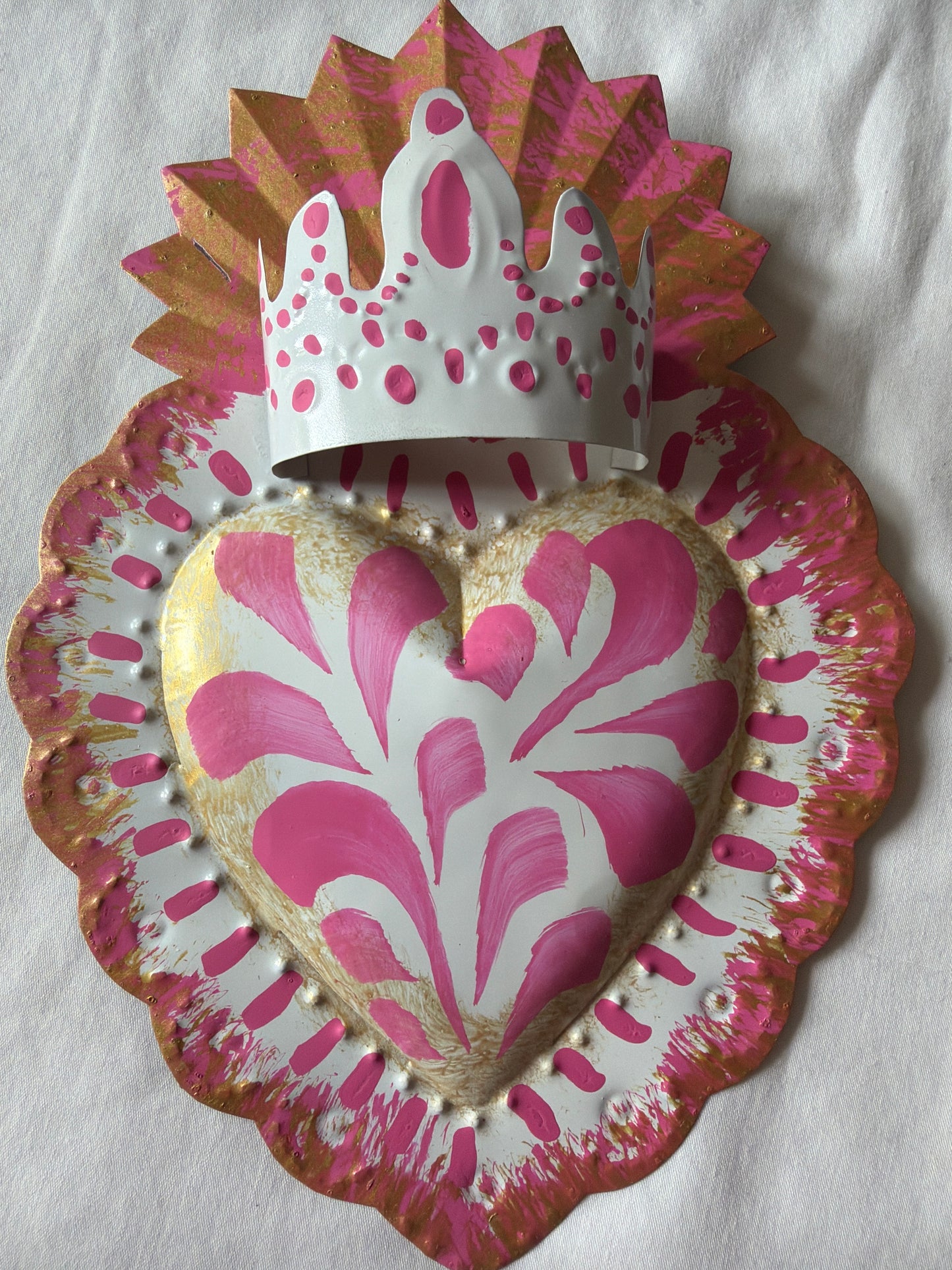 Pink Vintage Sacred Heart - Tin