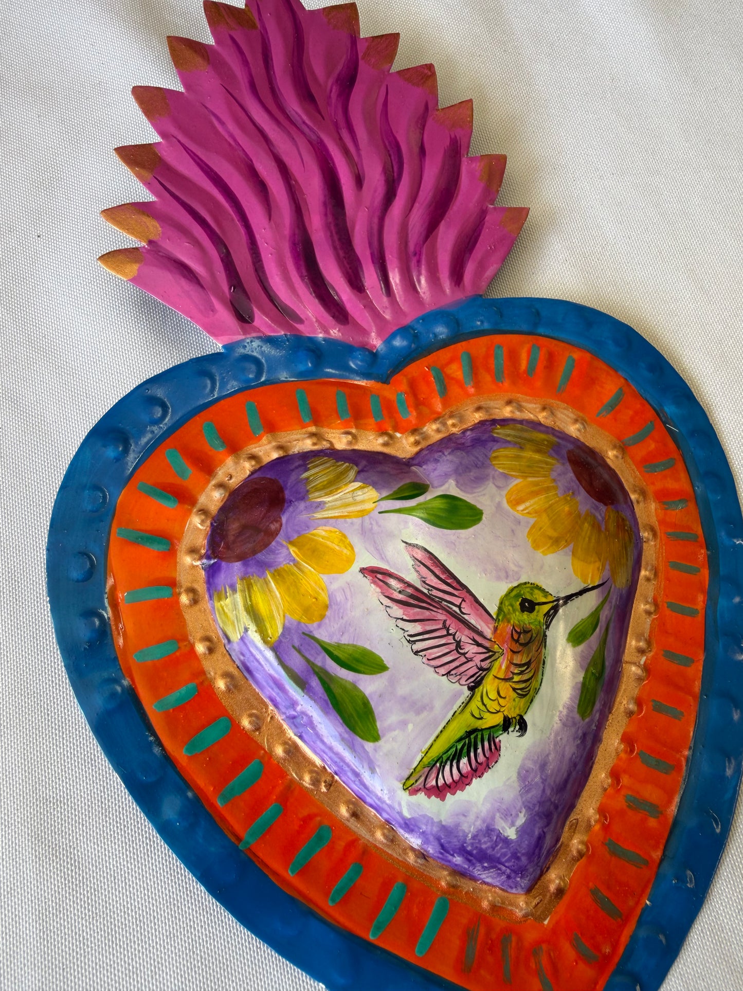 Colibri Hummingbird Metal Heart