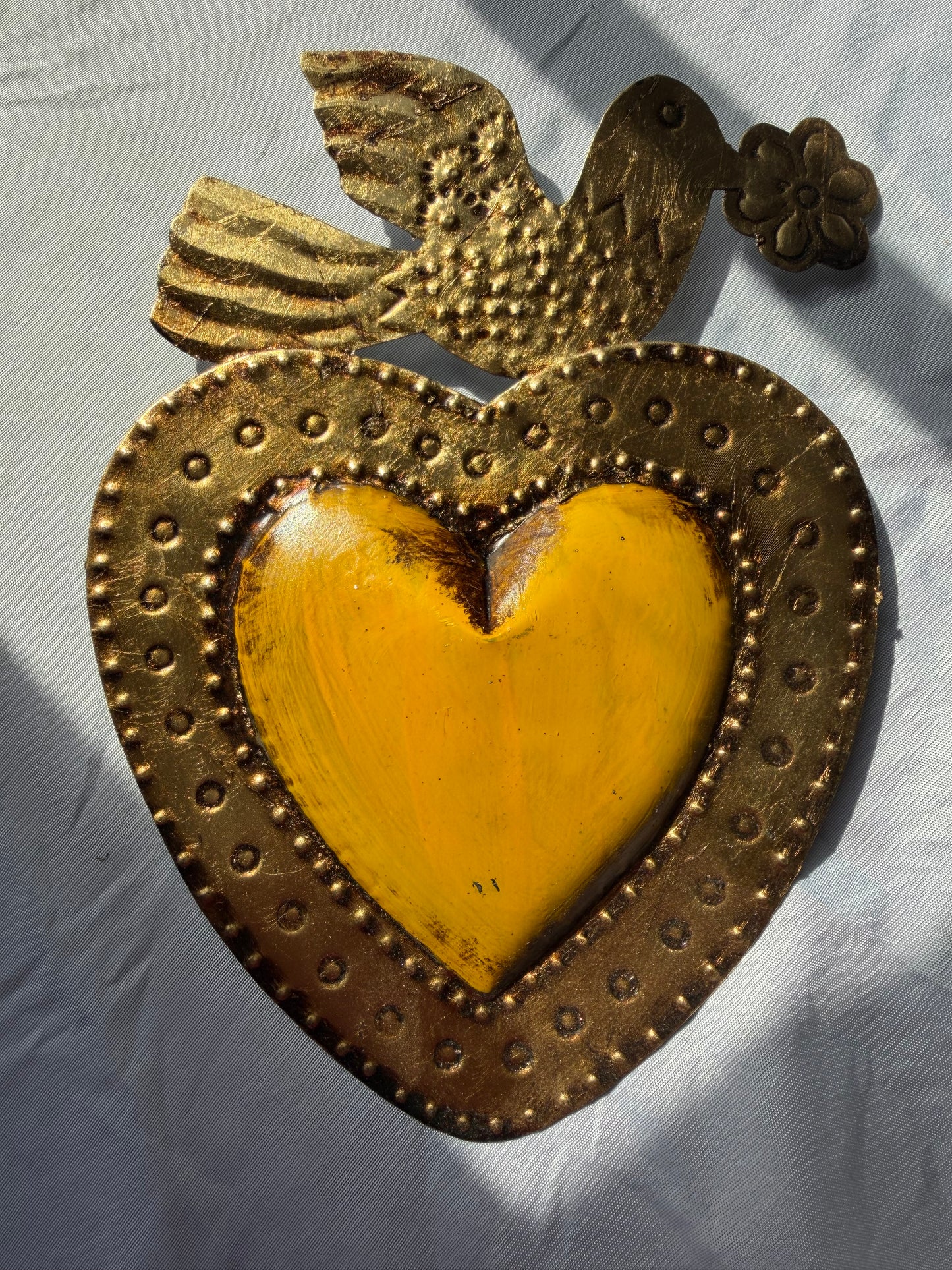Dove Gold Silver Leaf Sacred Heart