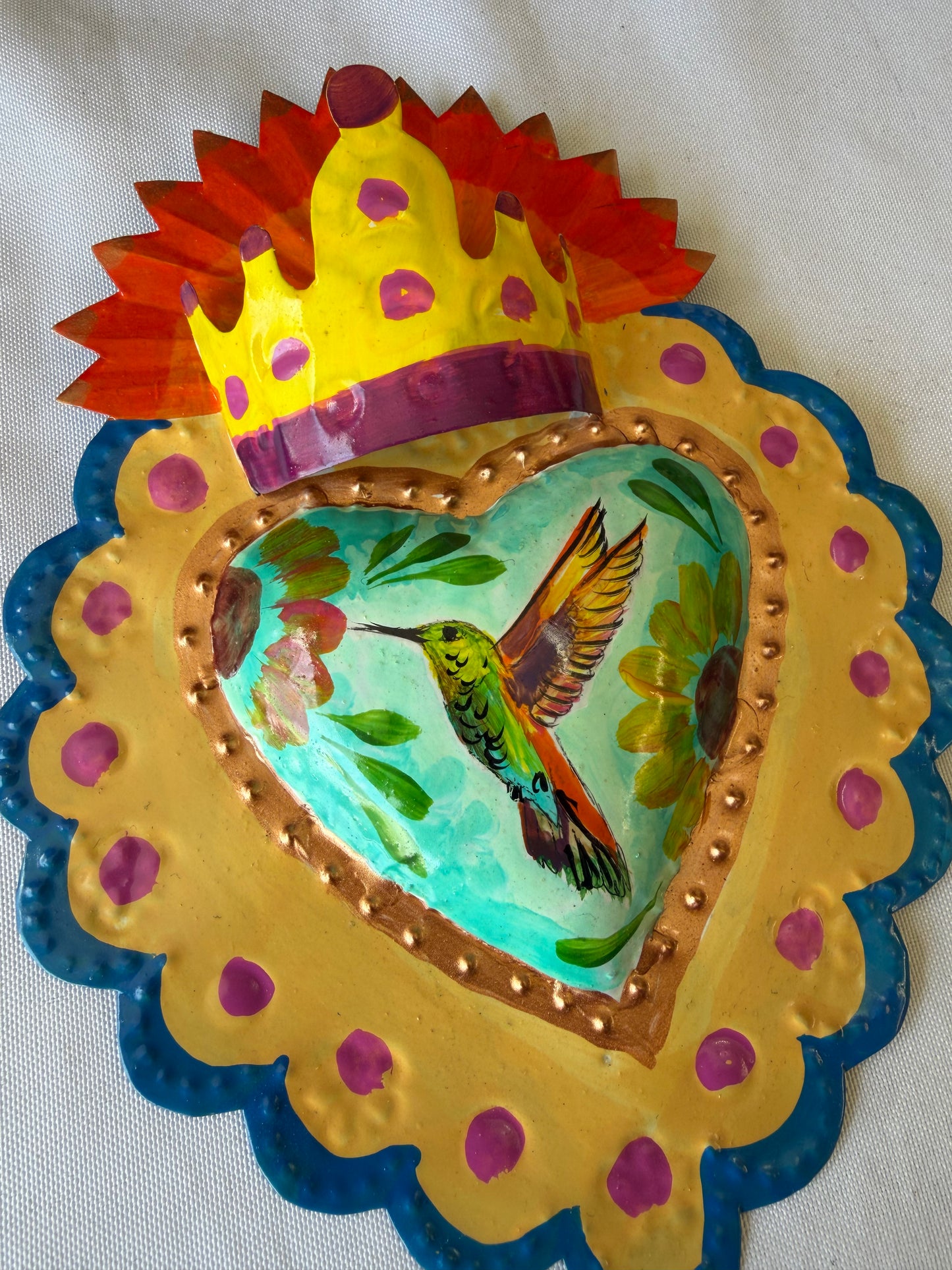 Colibri Hummingbird Metal Heart