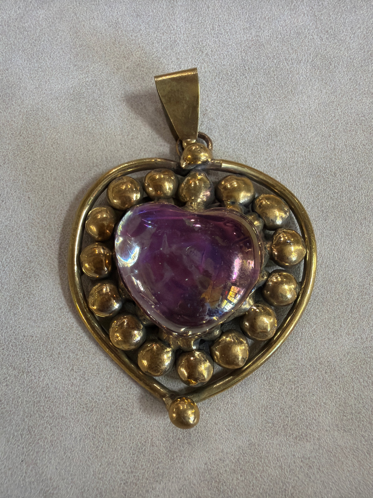 Sun Burst Pink - Iridescent purple Pendent Only - Handmade