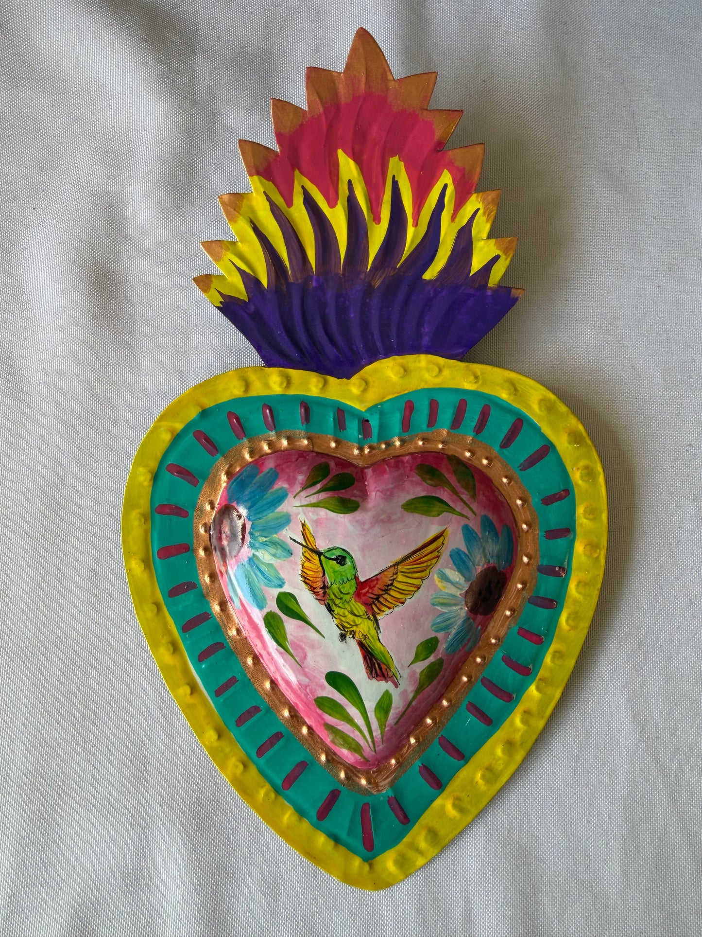 Colibri Hummingbird Metal Heart