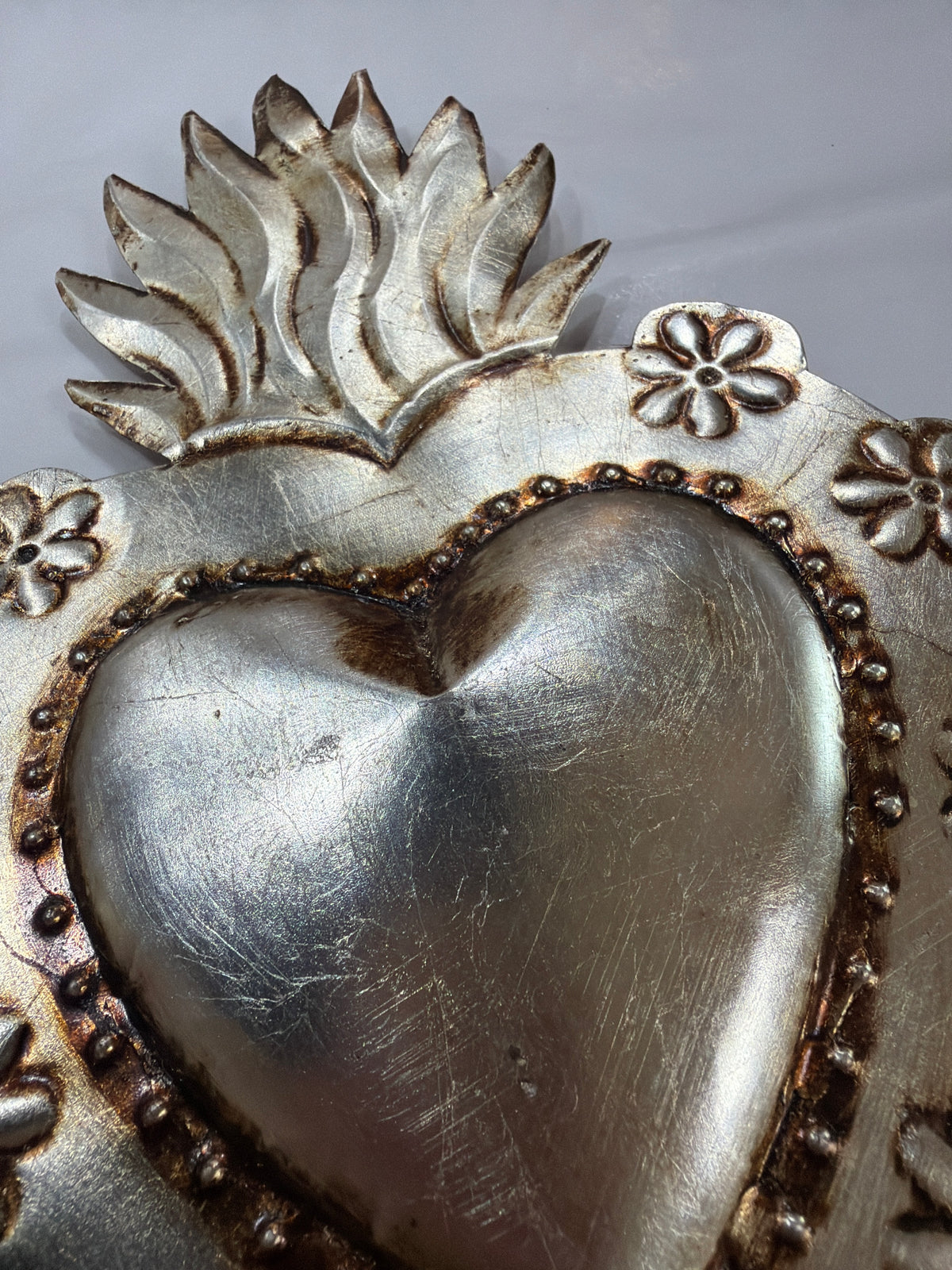 New Sacred Heart Antique Silver