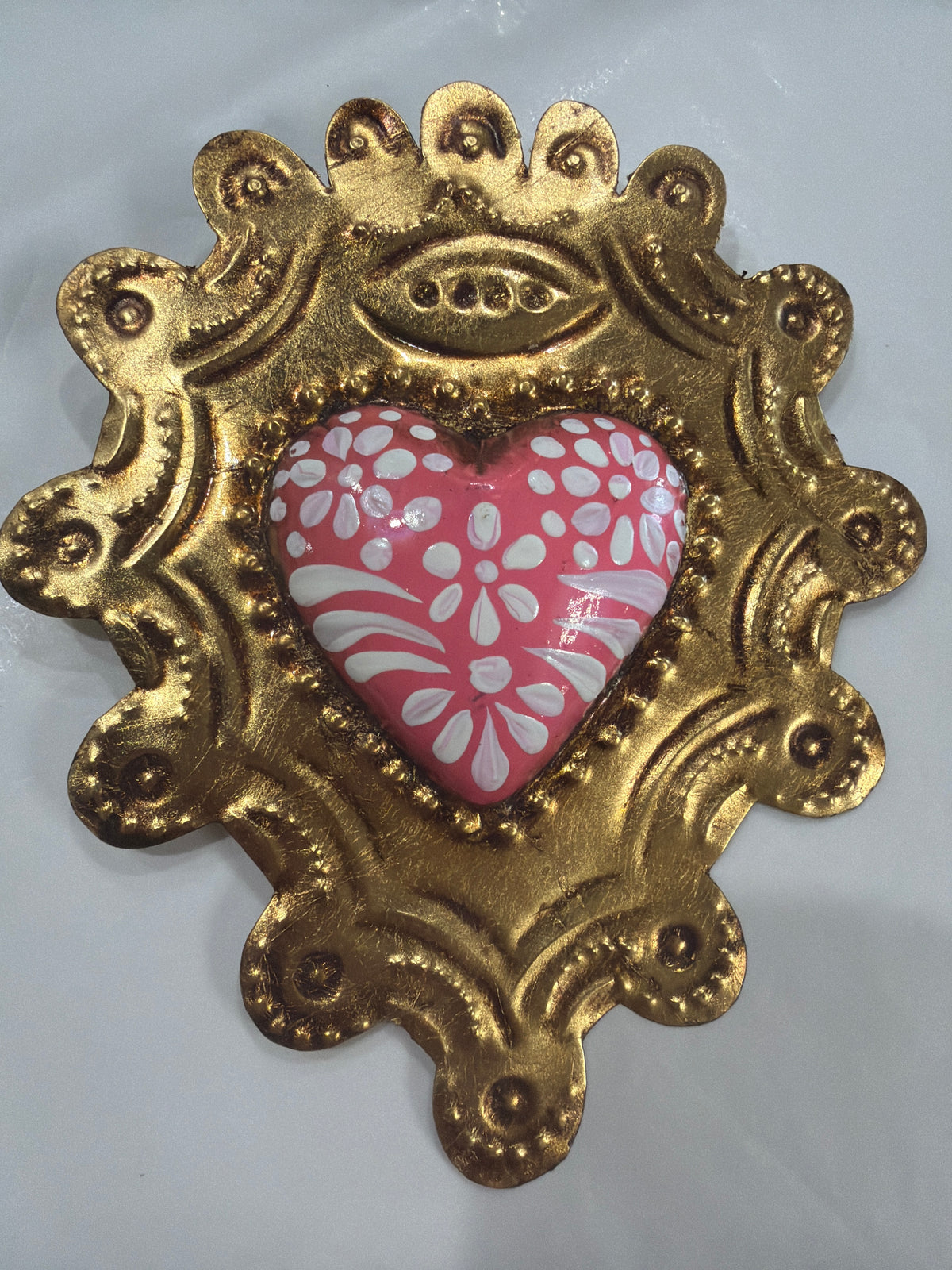 New Sacred Heart Pink Antique Gold