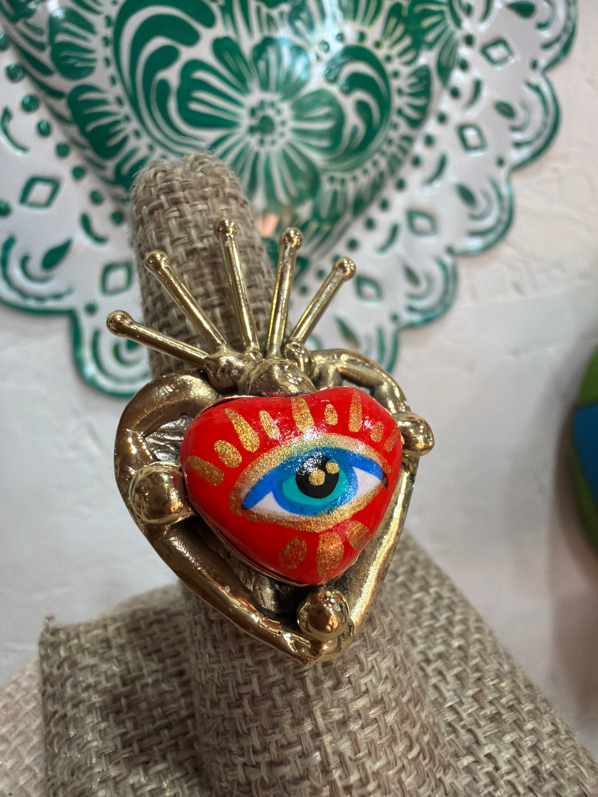 Sacred Heart Hand Painted Rings