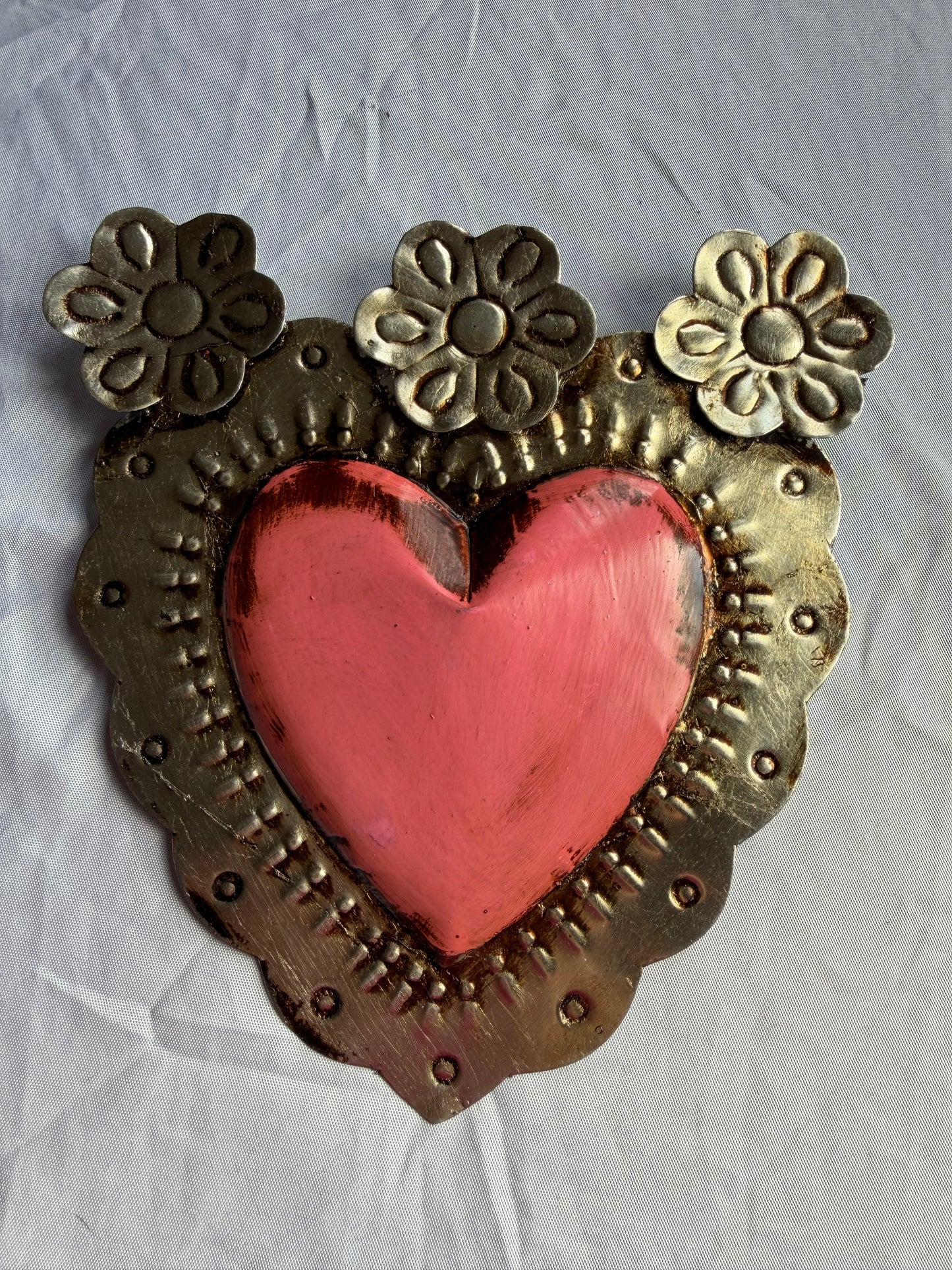 Flower Sacred Heart Antique Finish