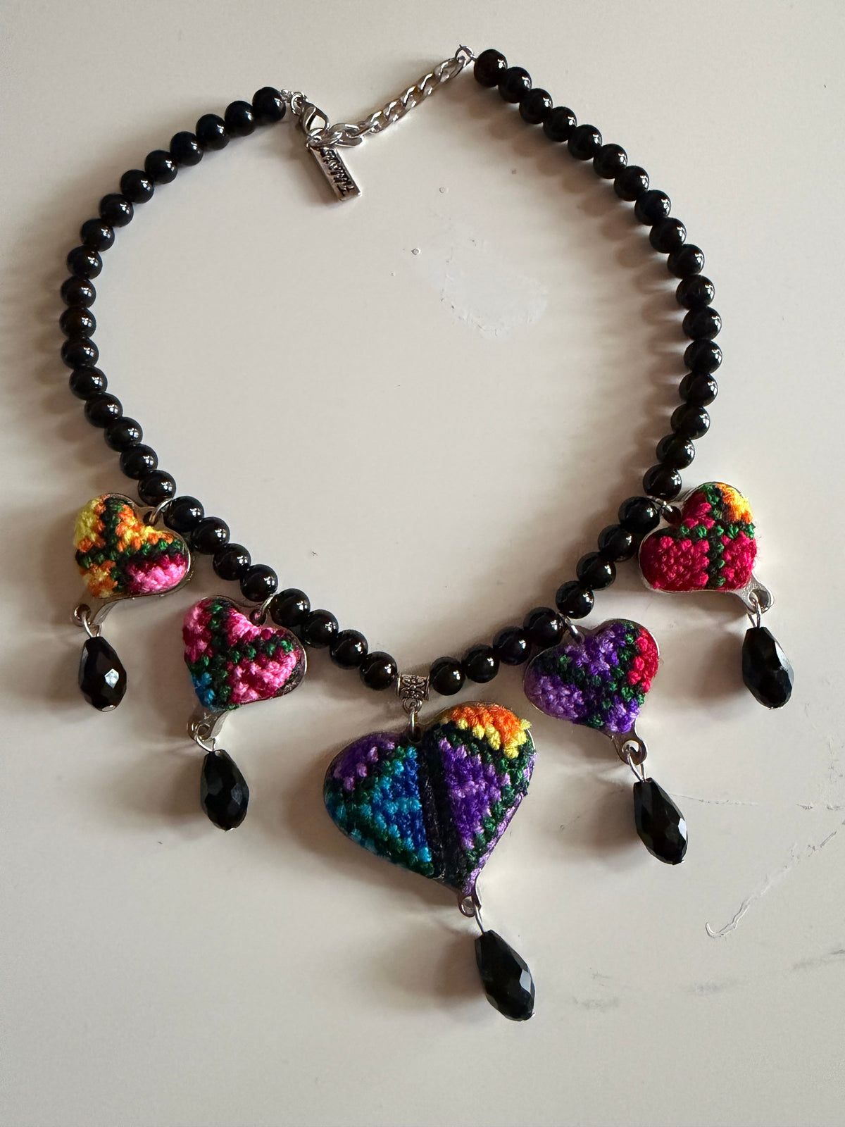 NEW - Embroidered Sacred Heart Necklace