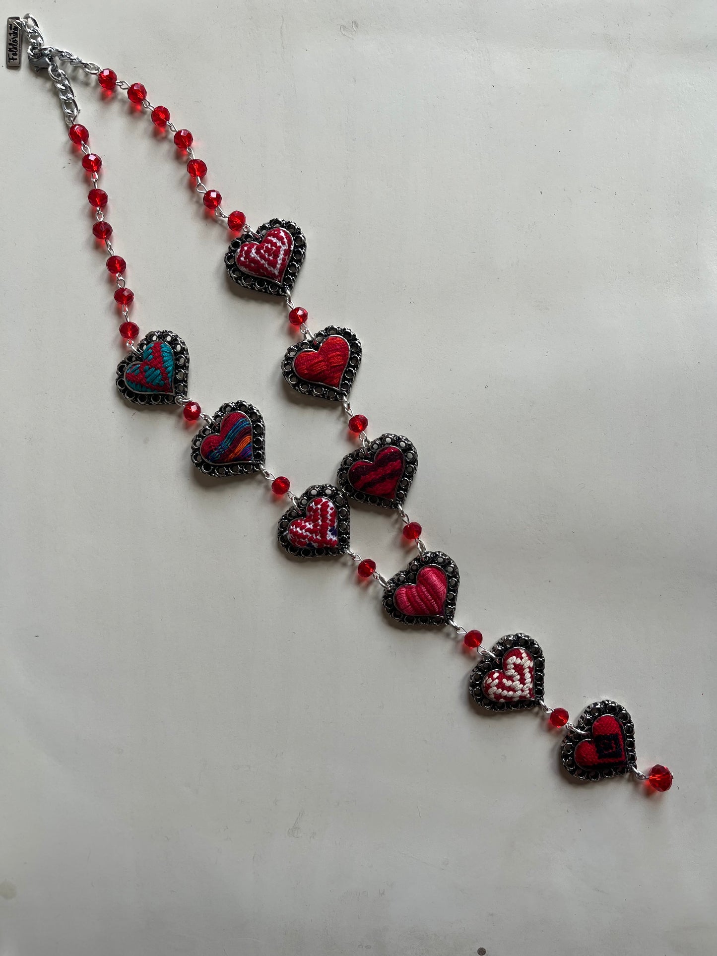 Embroidery Sacred Heart Necklace