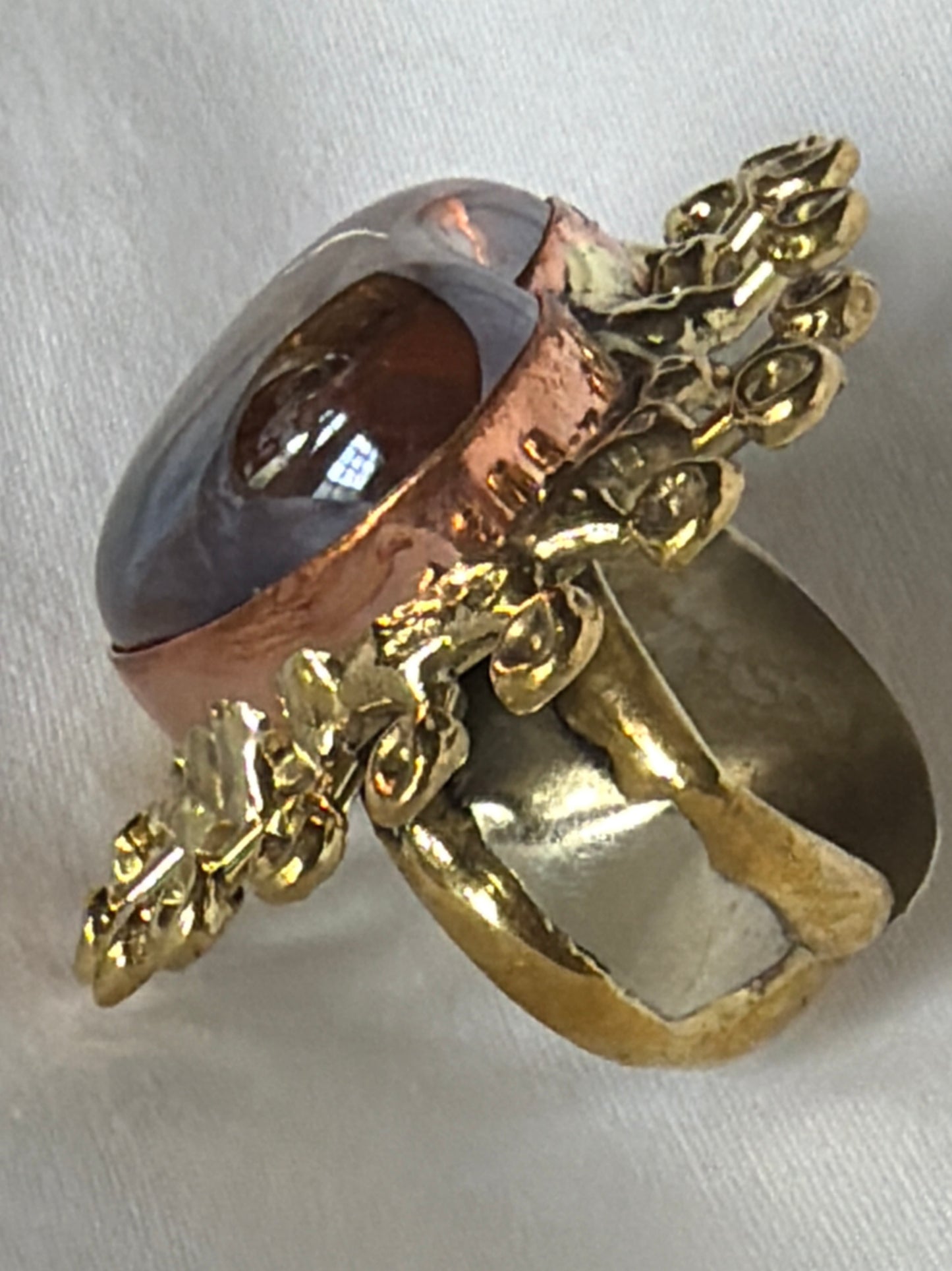 Sunburst Sacred Heart Handmade Ring - Iridescent
