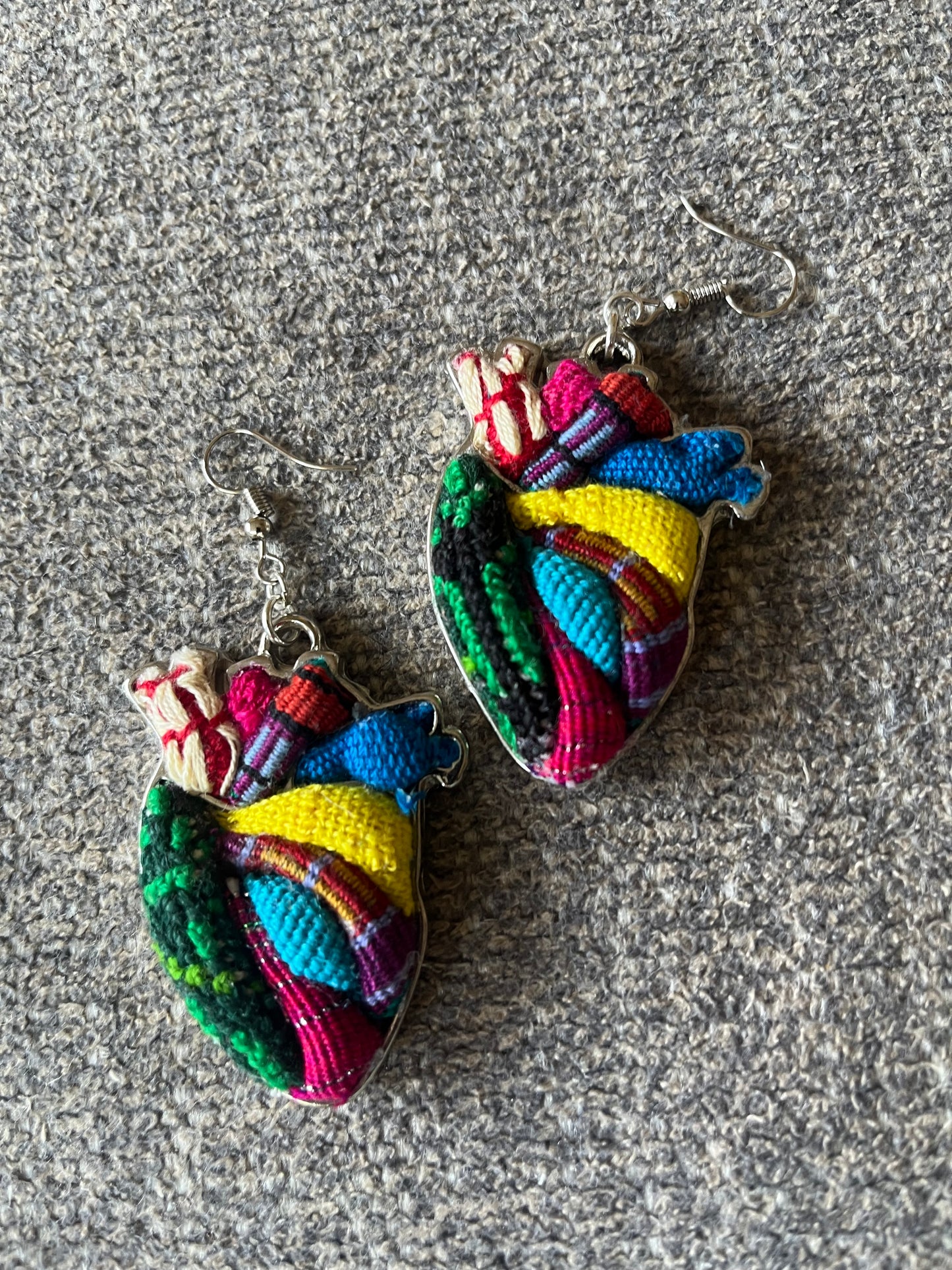 Sagrado Corazón Embroidery Anatomical Earrings