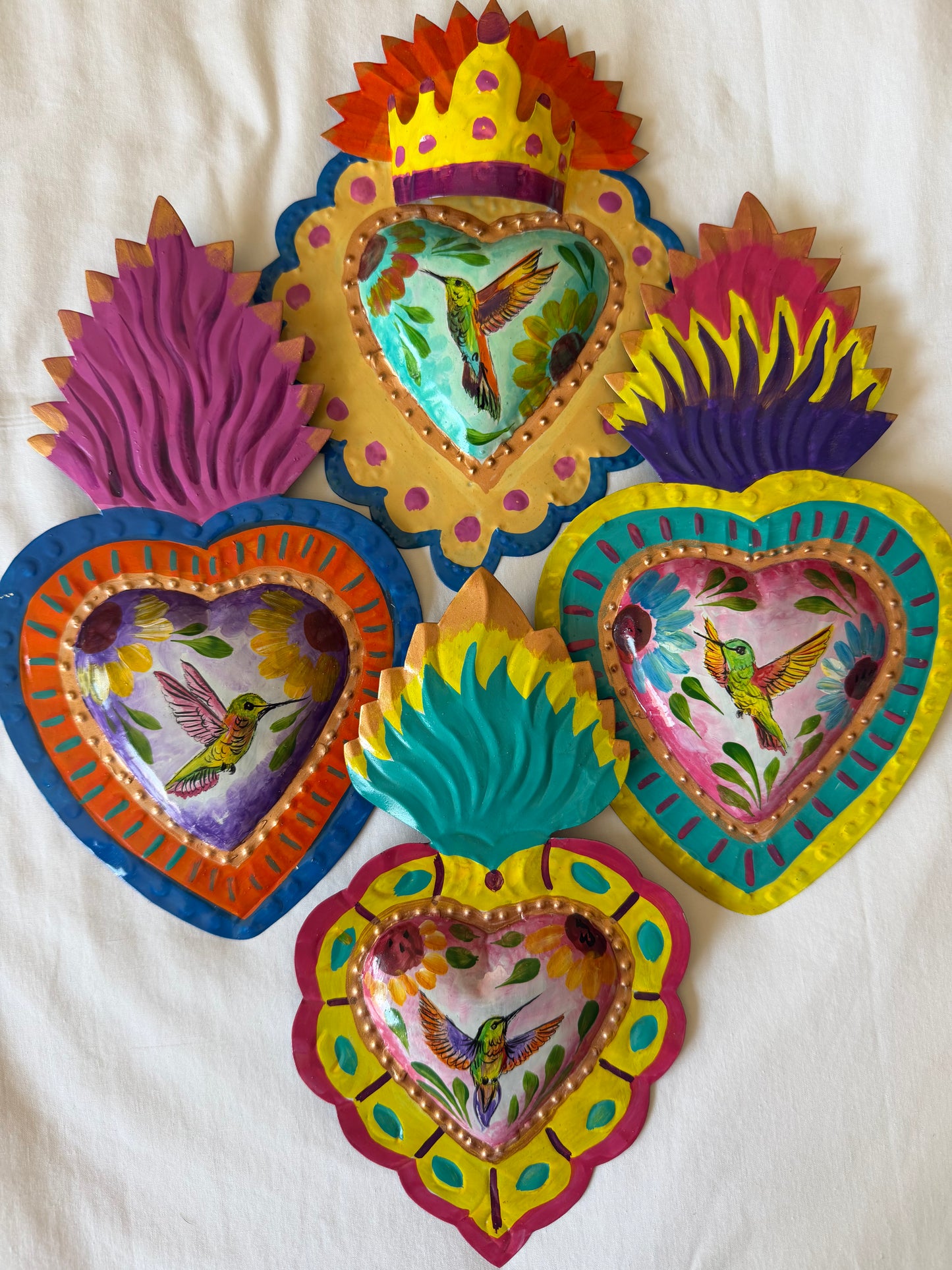 Colibri Hummingbird Metal Heart