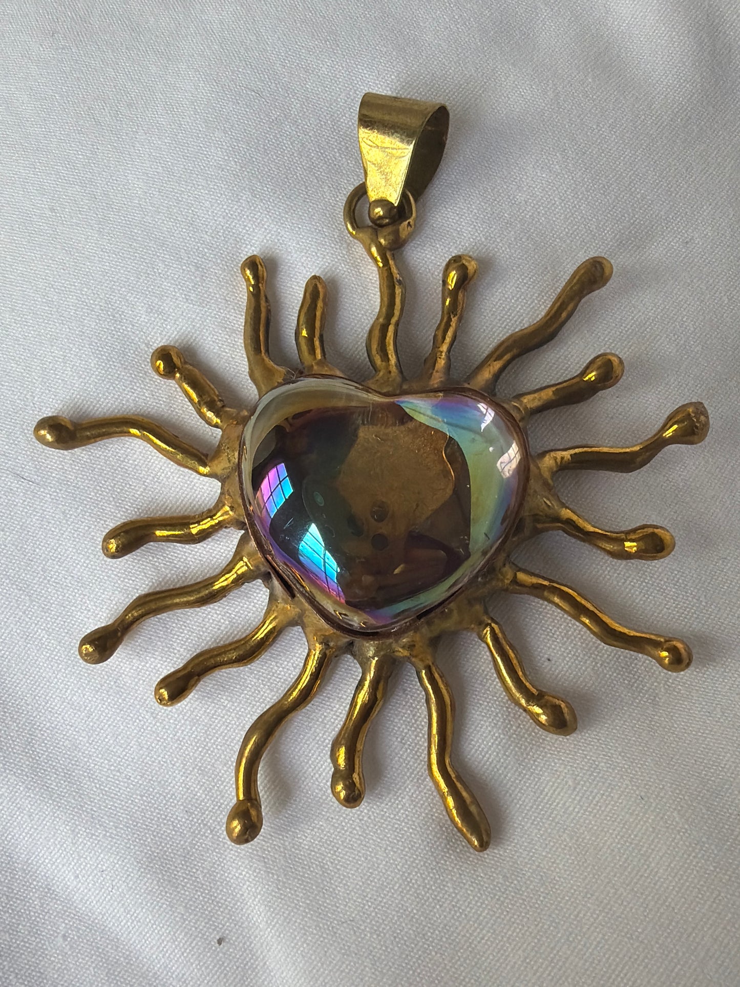 Sunburst Sacred Heart Pendent Only - Handmade